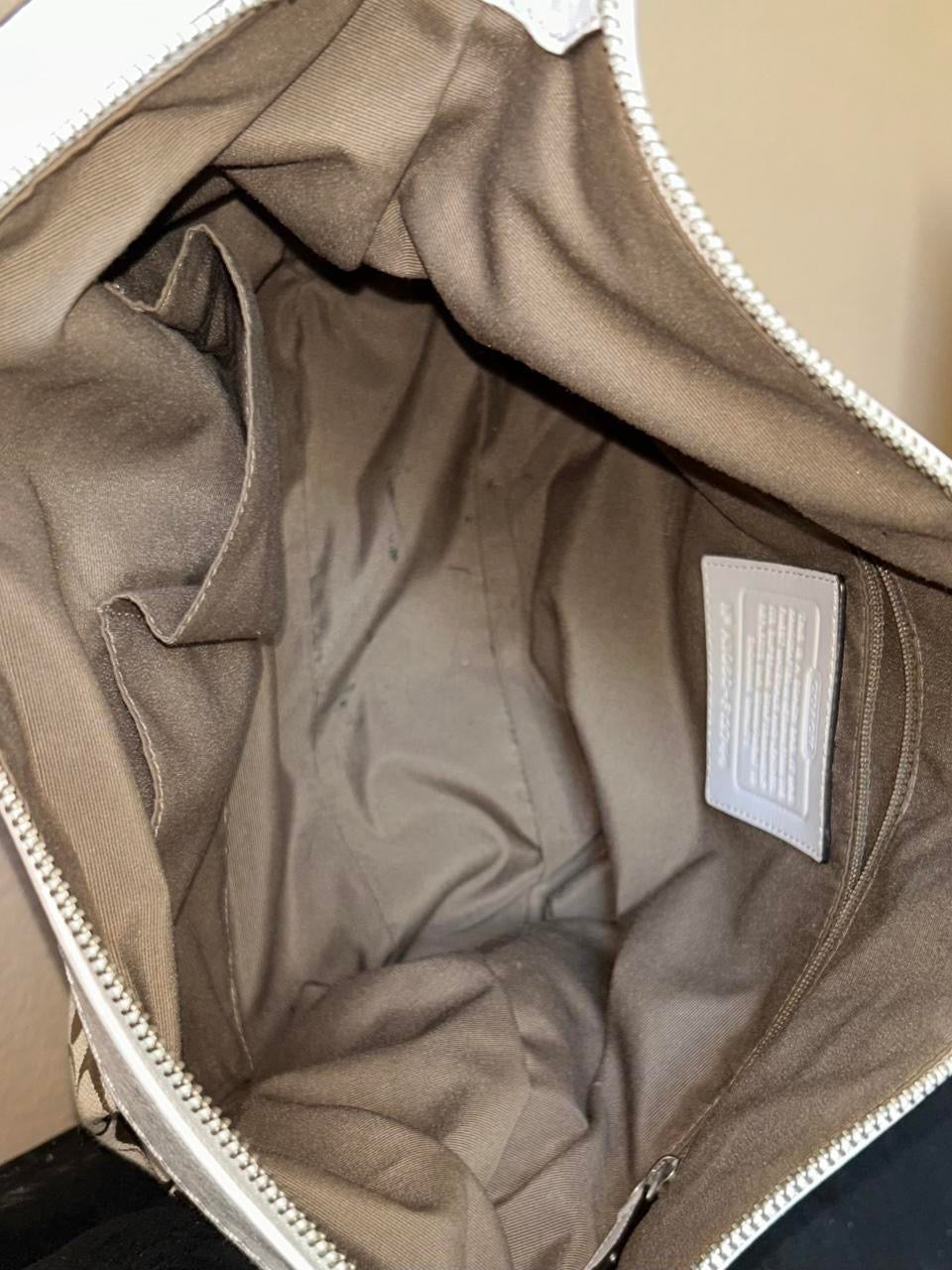 Vintage Coach Ashley Monogram Pleated Hobo Shoulder Bag