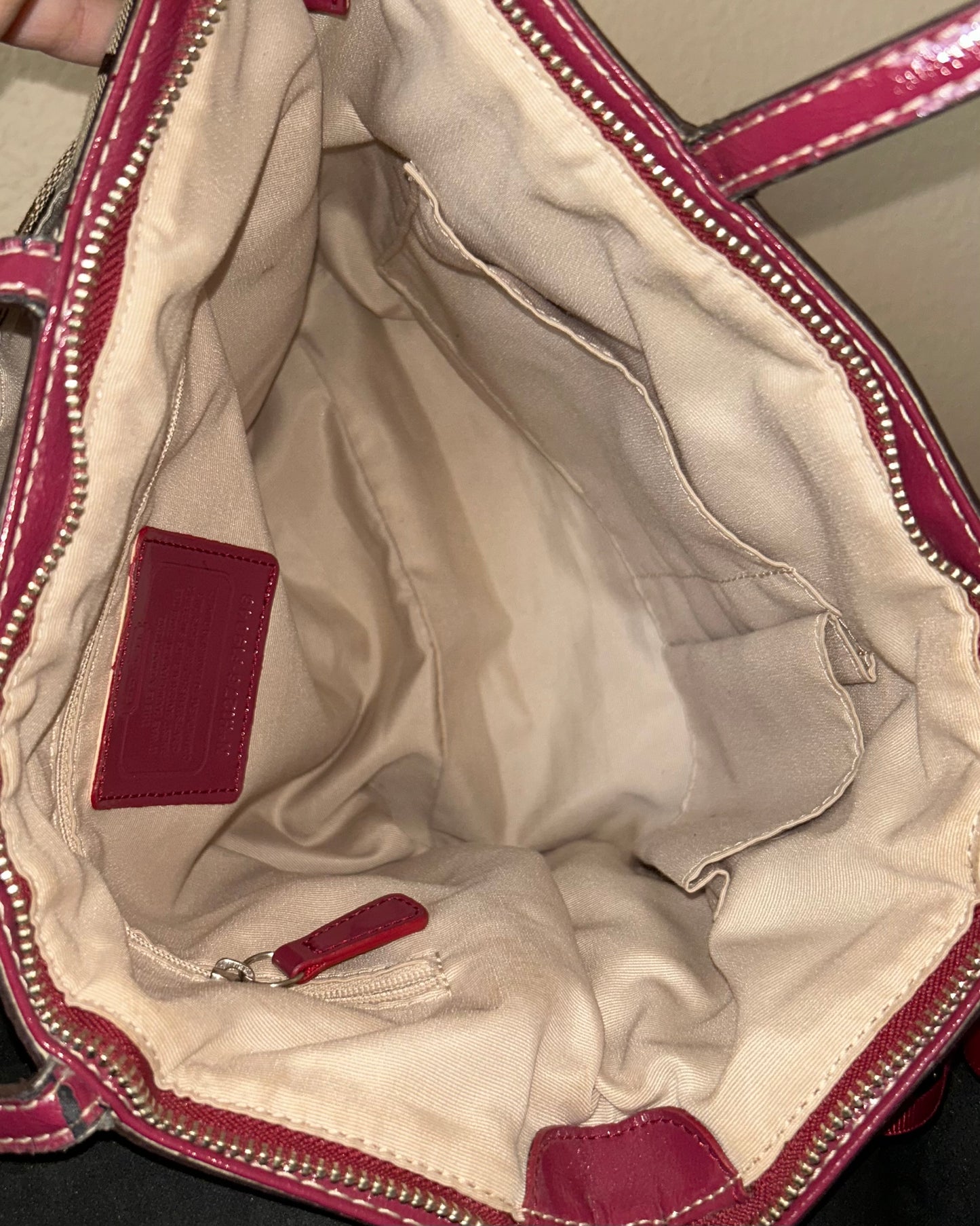 Coach Monogram Stripe Tote Bag & Wallet