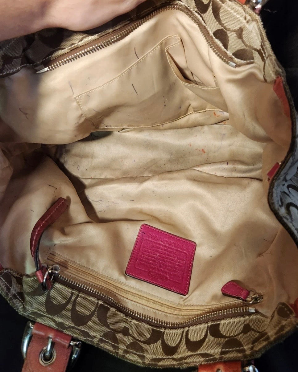 Coach Ashley Monogram Caryall Tote Bag & Wallet