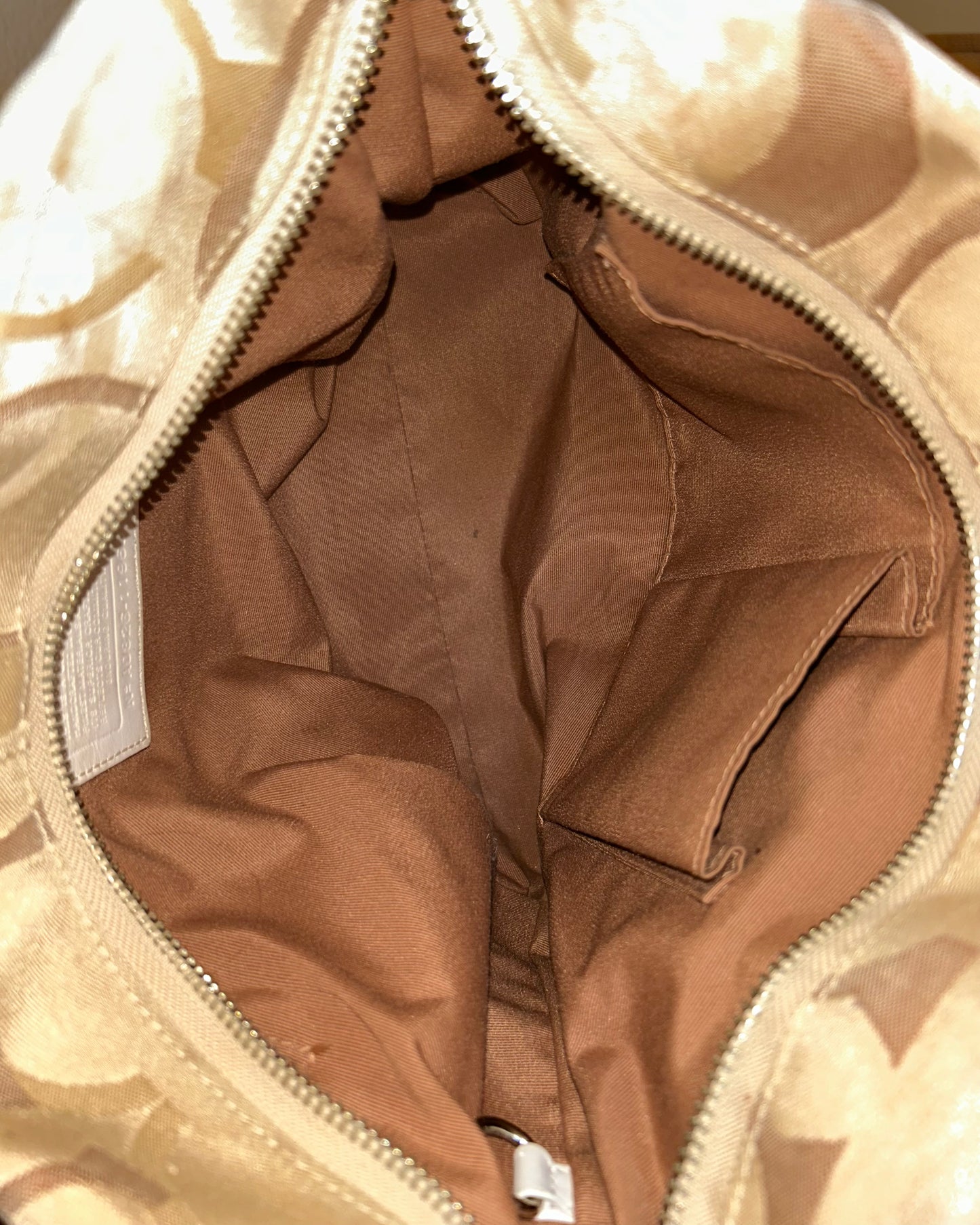 Coach Carly Hobo Medium Optic Monogram Shoulder Bag