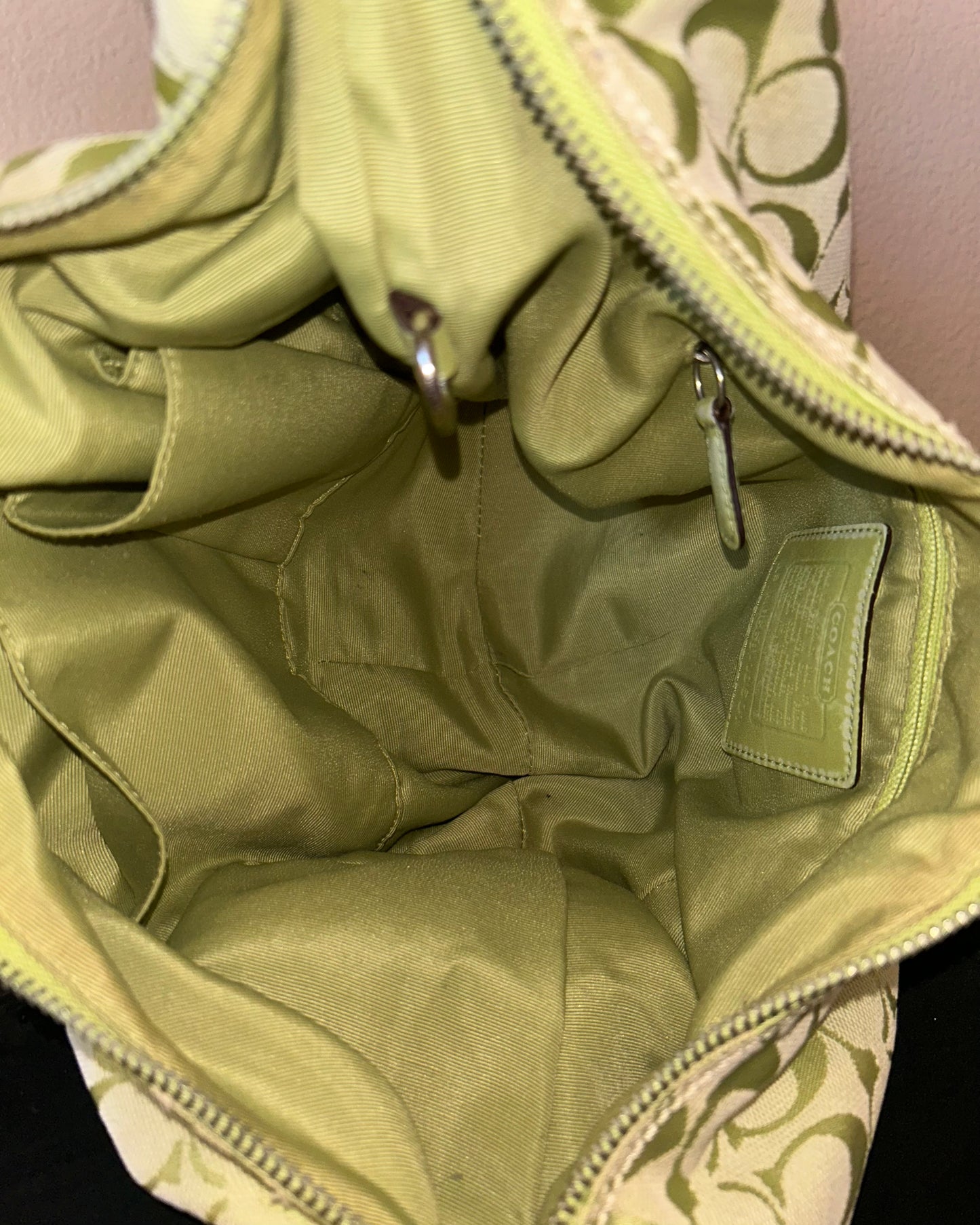 Vintage Coach Large Monogram Hobo Shoulder Bag