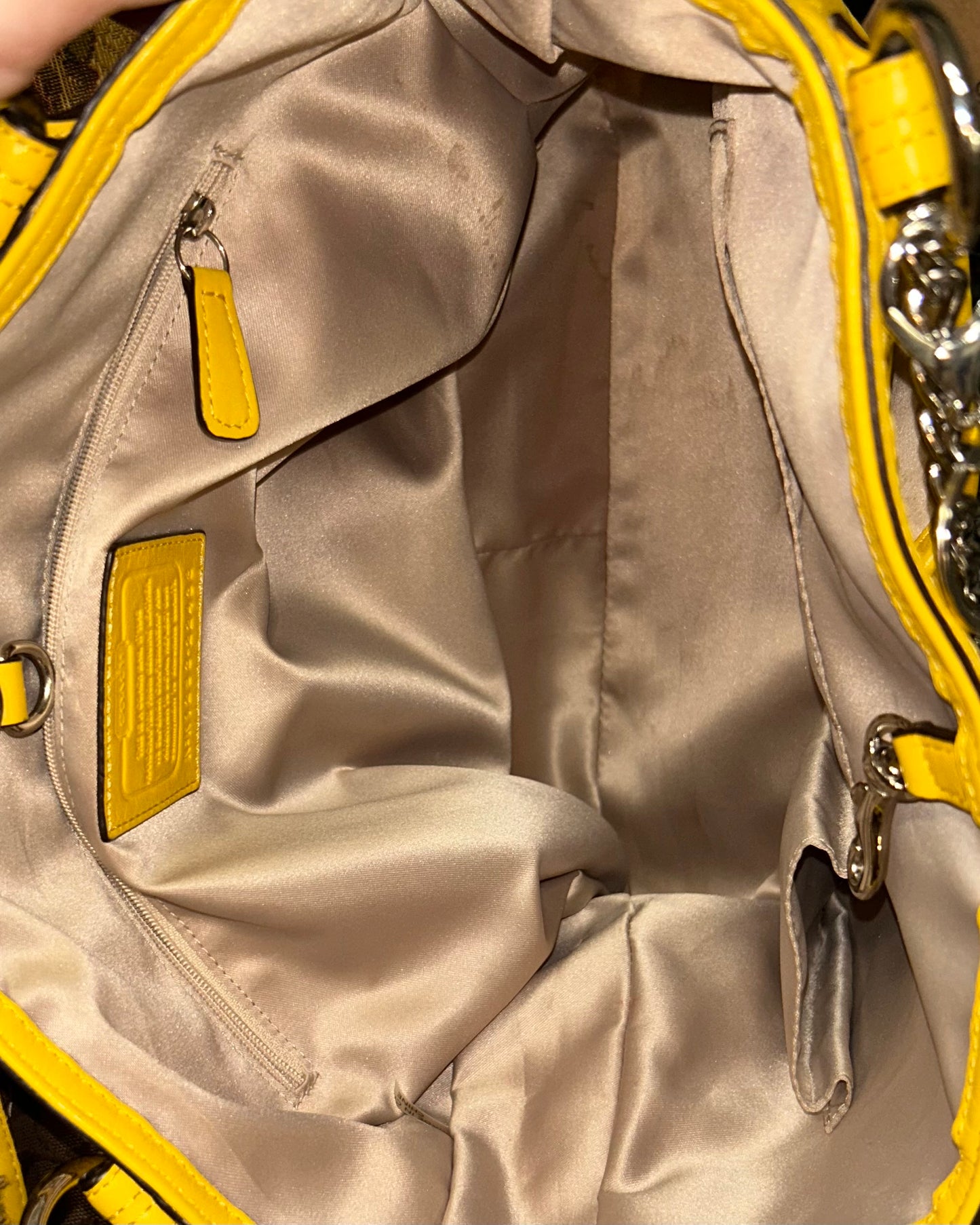 Coach Poppy Leather Eyelet Chain Tote Bag & Wallet Set