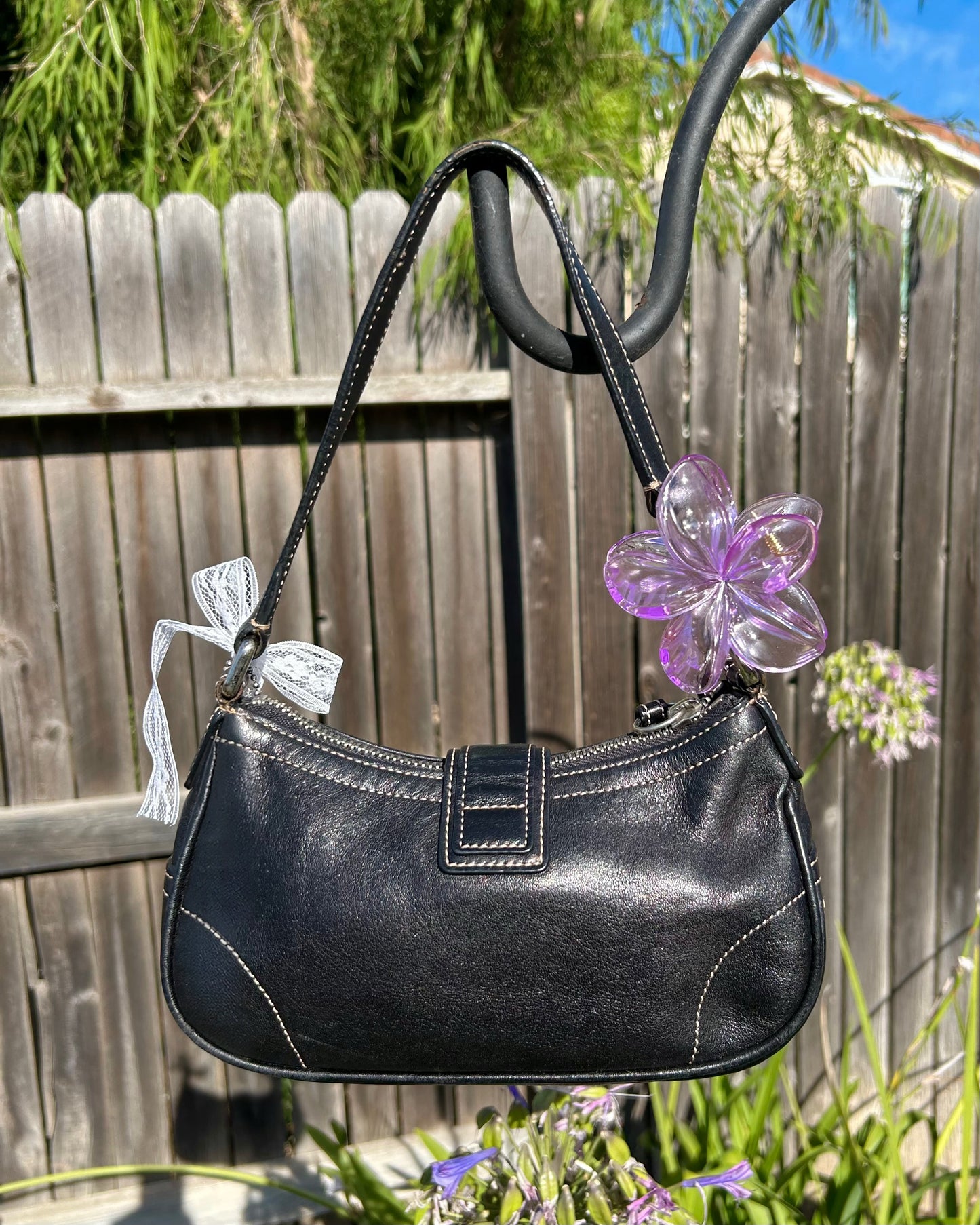 Vintage Coach Demi Buckle Leather Shoulder Bag