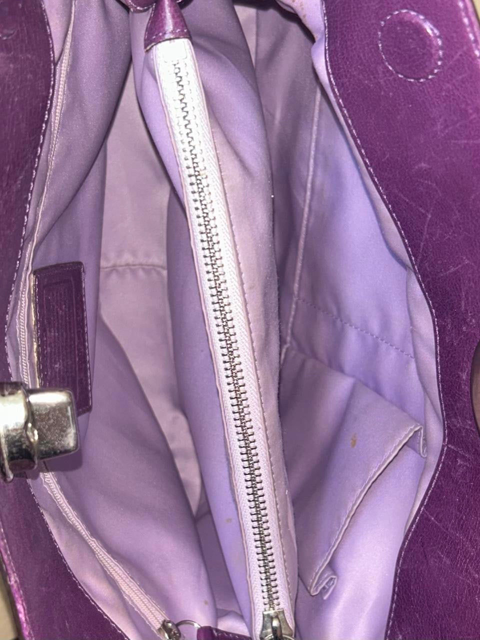 Coach Garrett Pleated Turnlock Leather Shoulder Bag