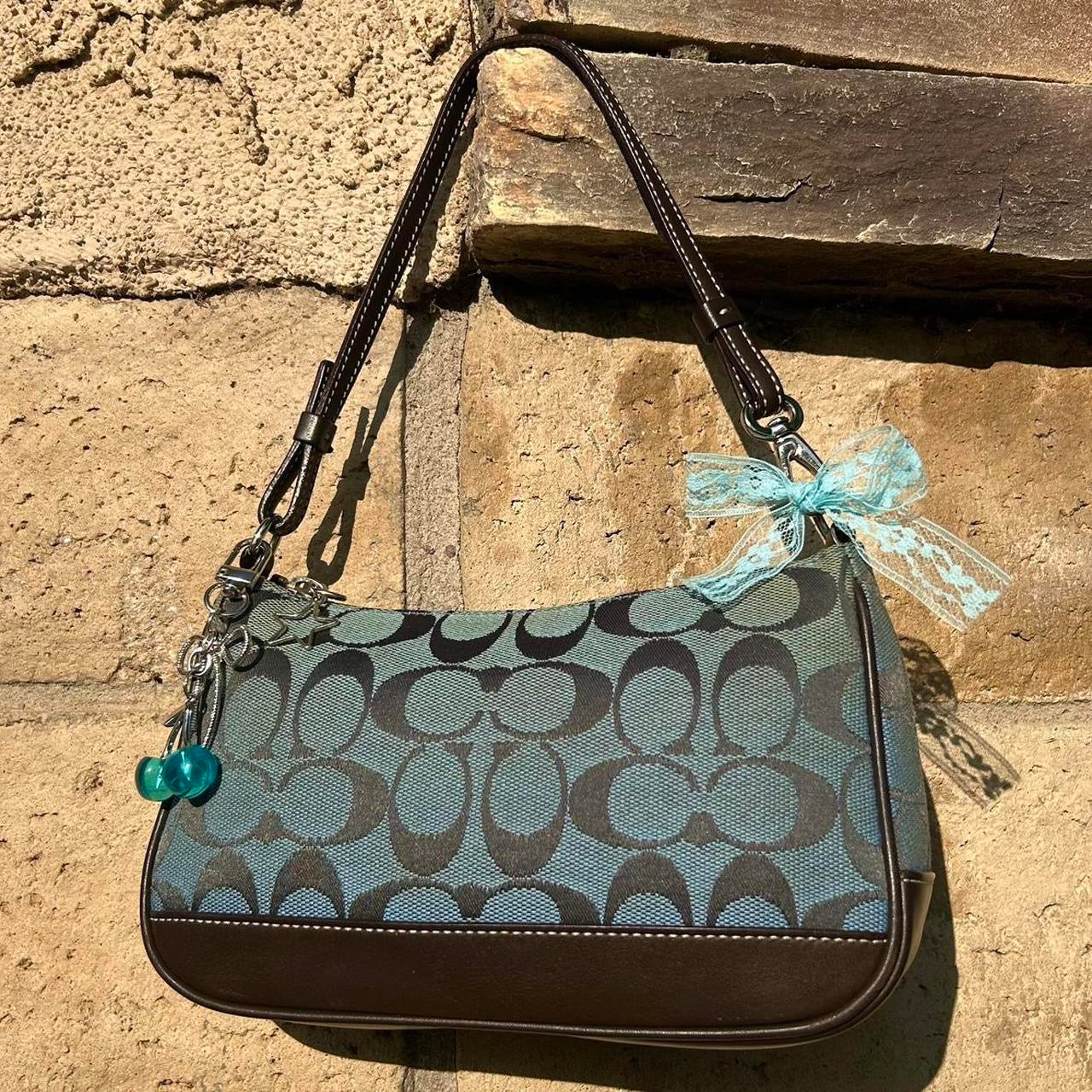 Vintage Coach Demi Hampton Monogram Shoulder Bag