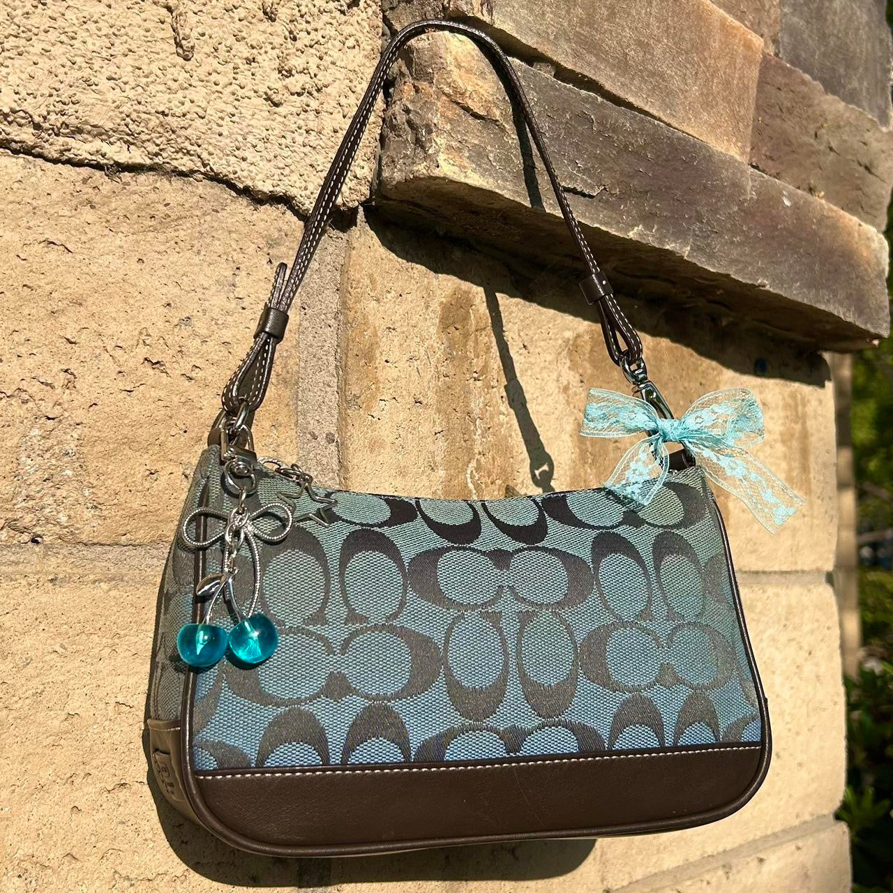 Vintage Coach Demi Hampton Monogram Shoulder Bag