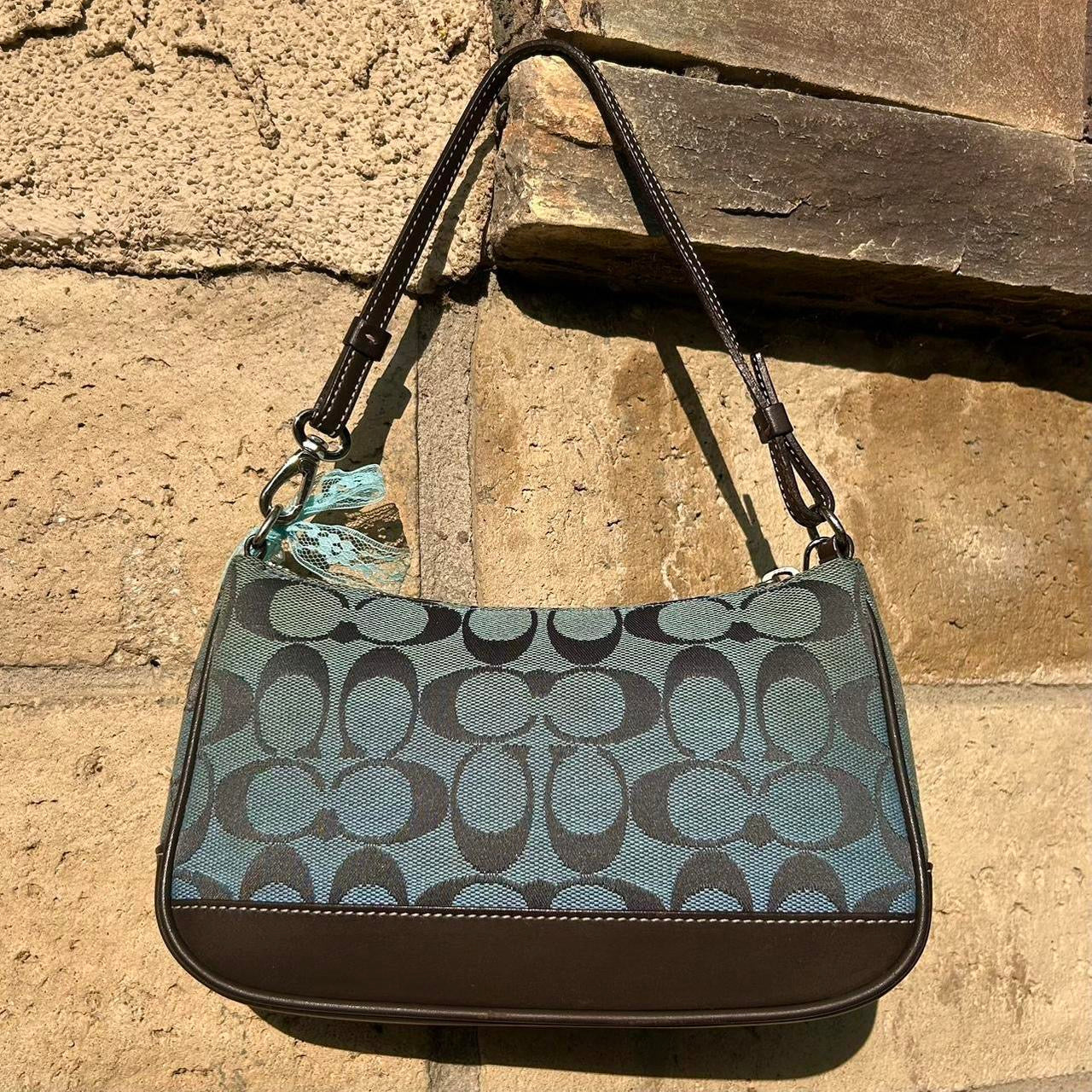 Vintage Coach Demi Hampton Monogram Shoulder Bag