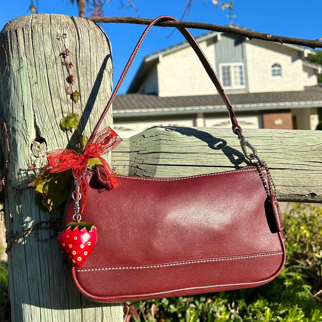 Vintage Coach Demi Hampton Leather Shoulder Bag