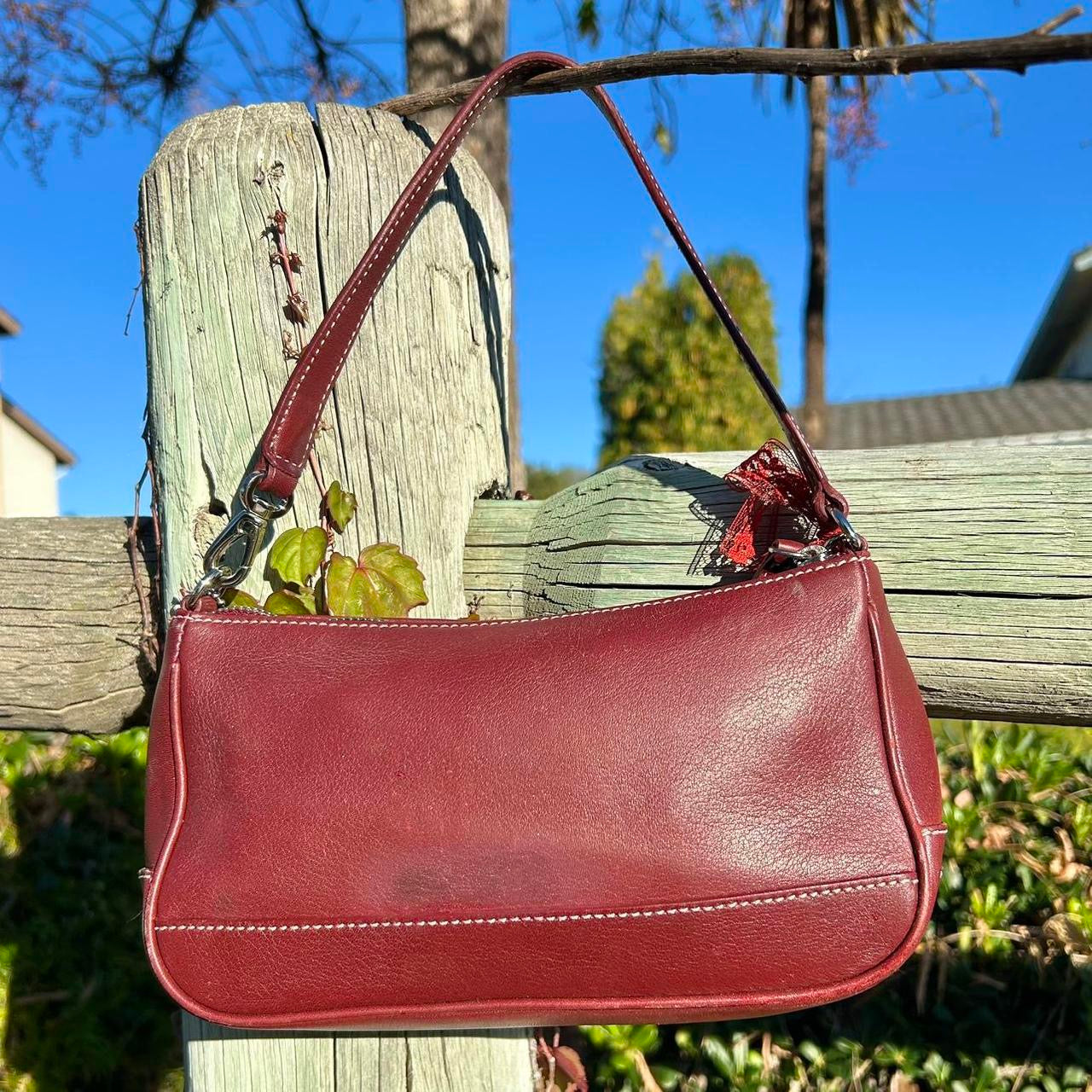Vintage Coach Demi Hampton Leather Shoulder Bag
