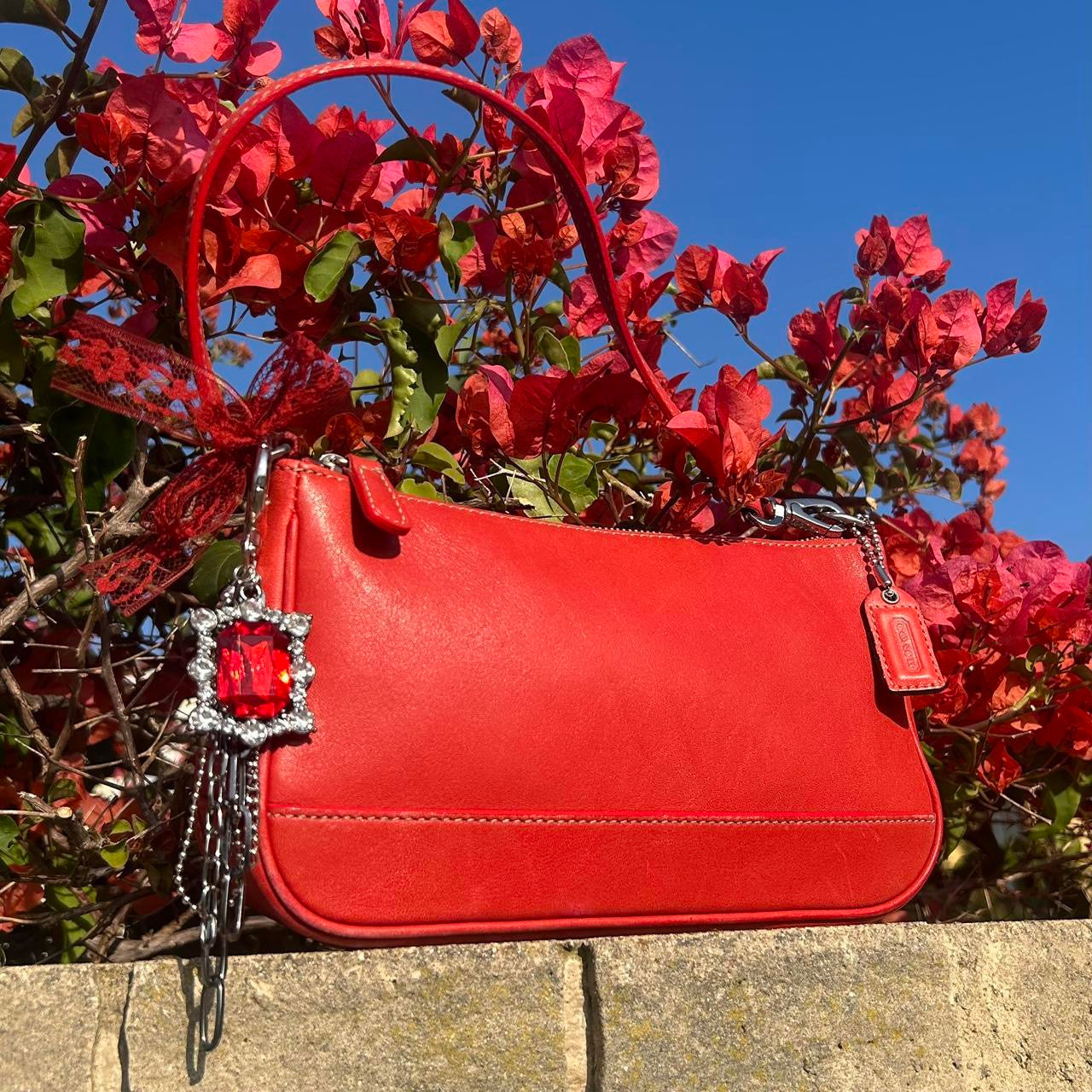 Vintage Coach Demi Hampton Leather Shoulder Bag
