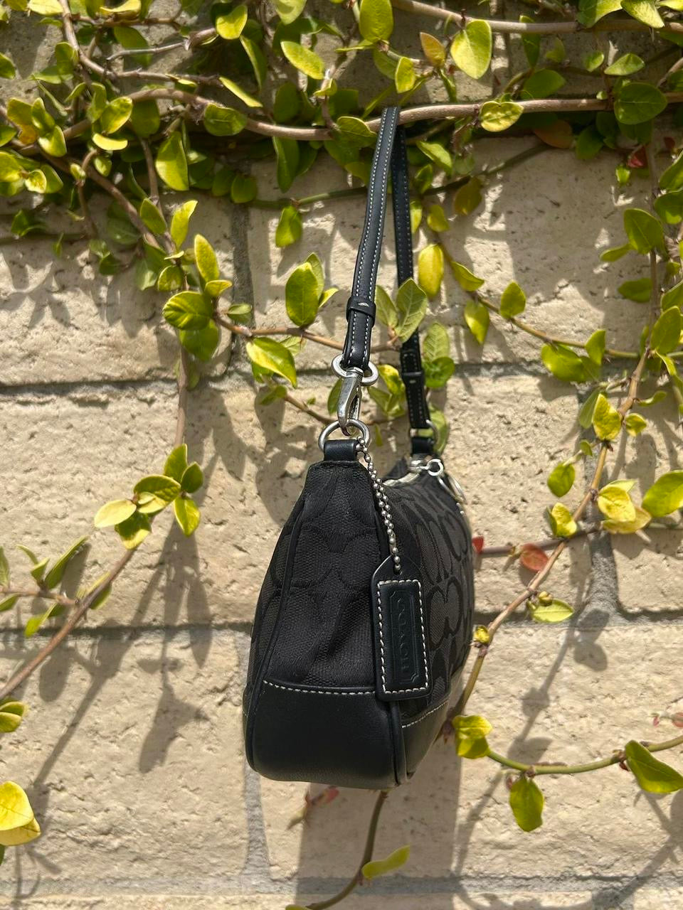 Vintage Coach Demi Hampton Monogram Custom Studded Shoulder Bag