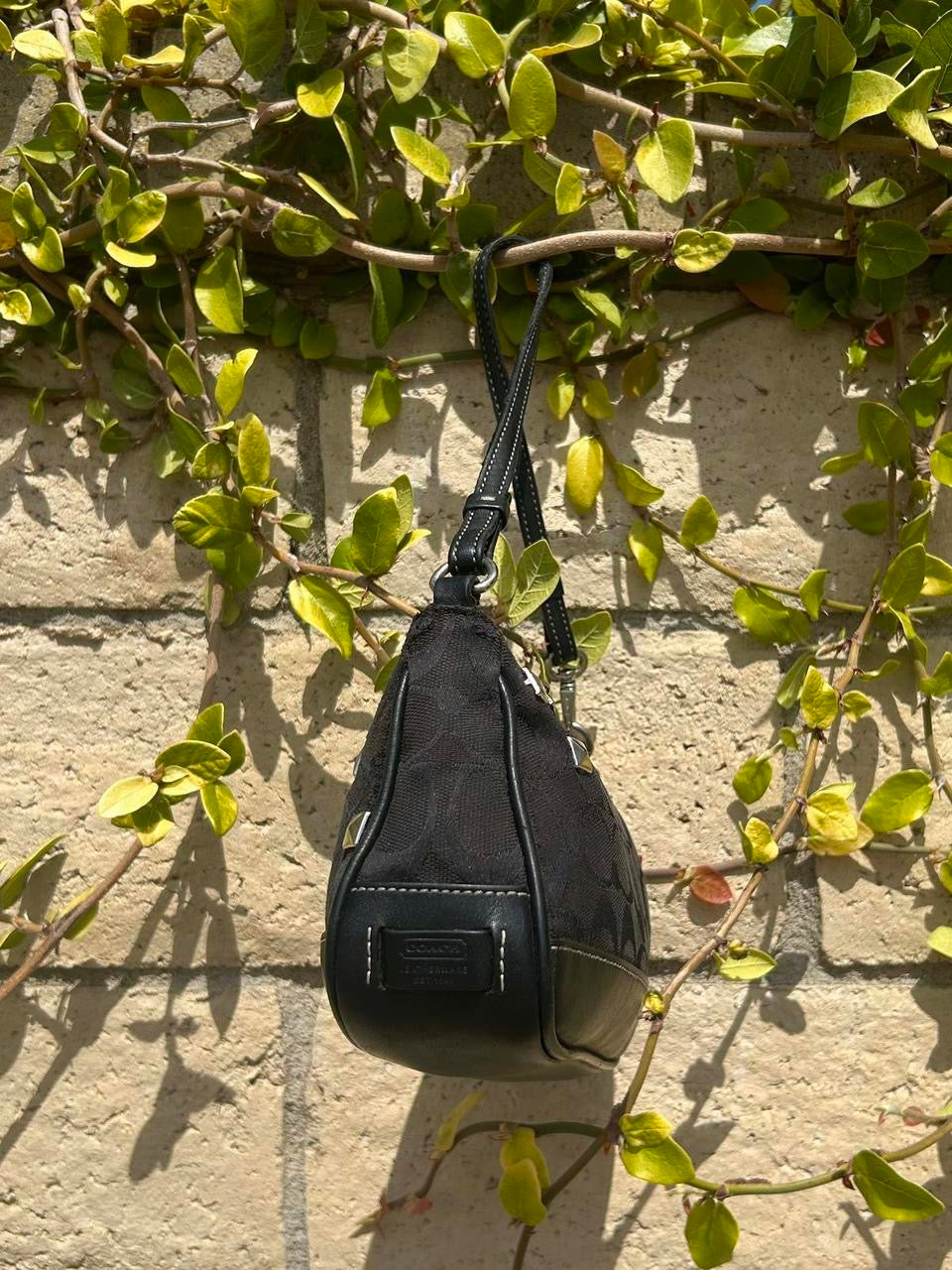 Vintage Coach Demi Hampton Monogram Custom Studded Shoulder Bag