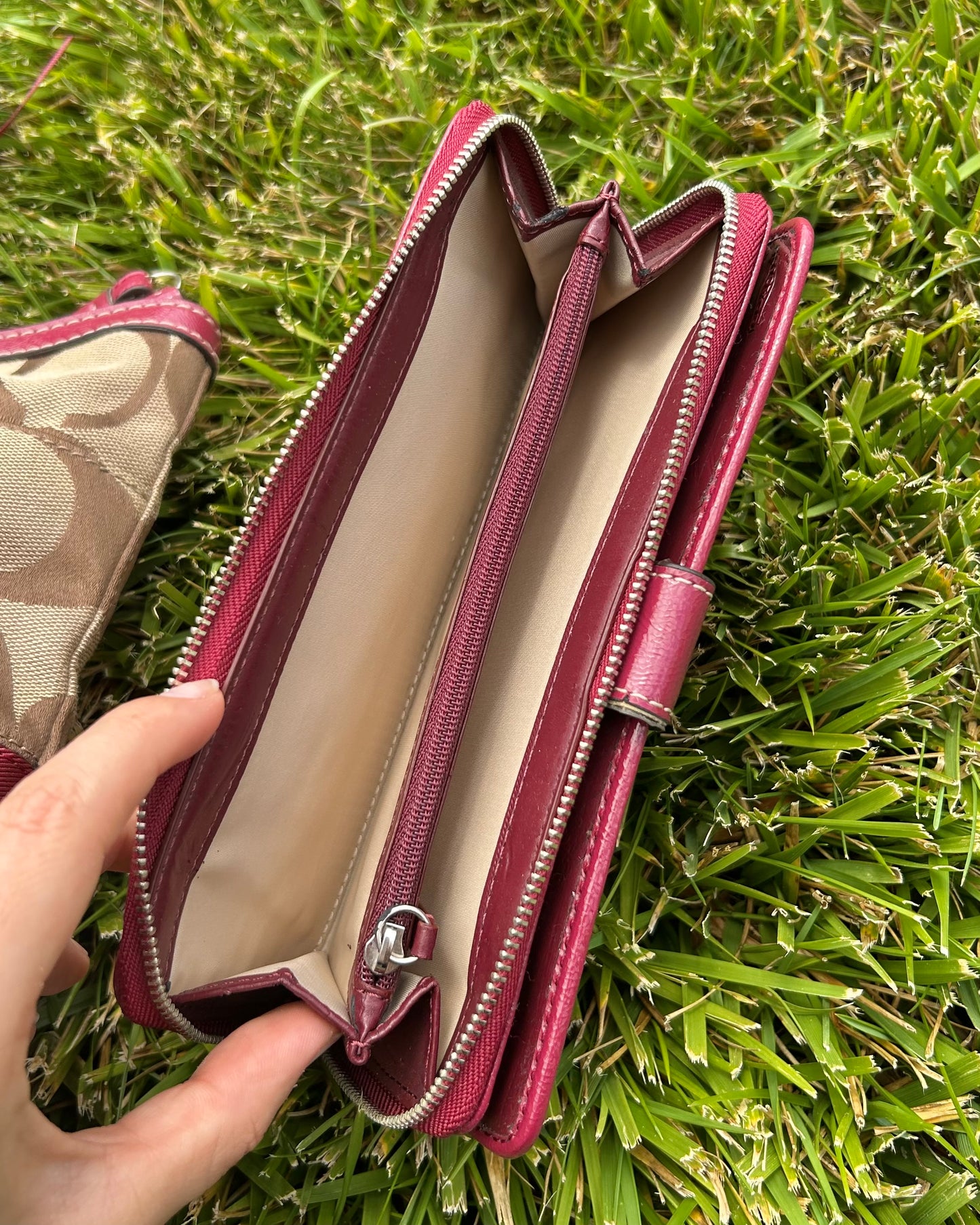 Coach Monogram Stripe Tote Bag & Wallet