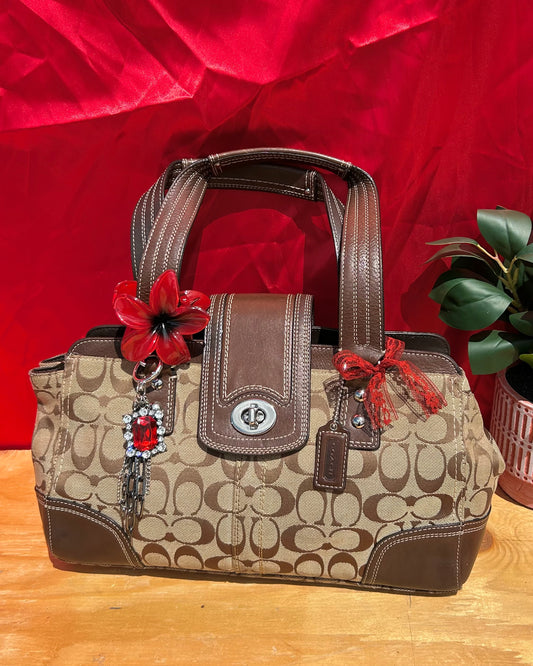 Vintage Coach Hampton Signature Carryall Handbag