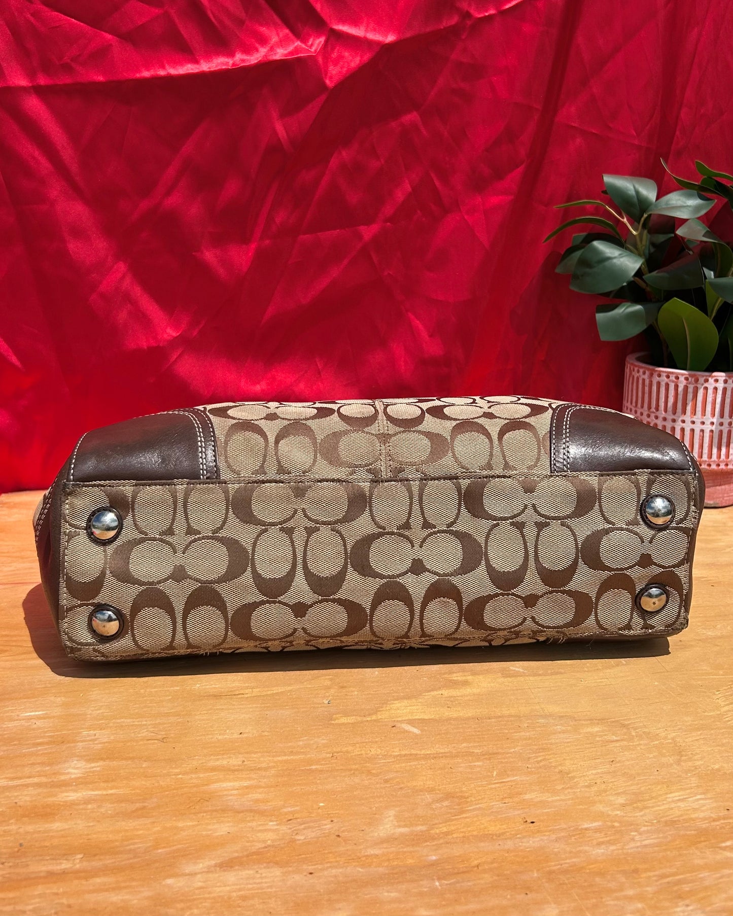 Vintage Coach Hampton Signature Carryall Handbag