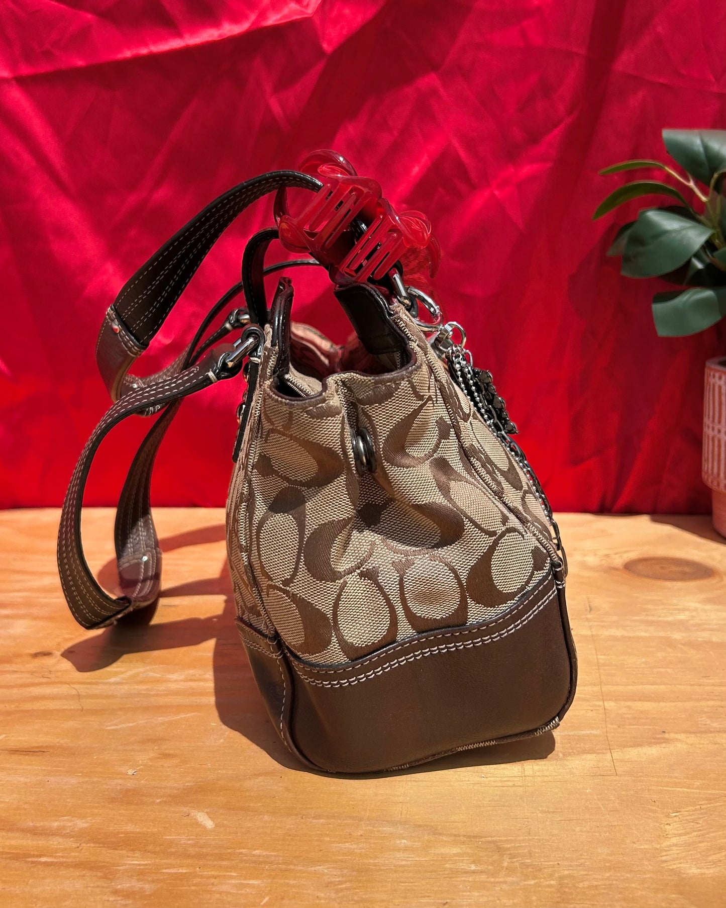 Vintage Coach Hampton Signature Carryall Handbag