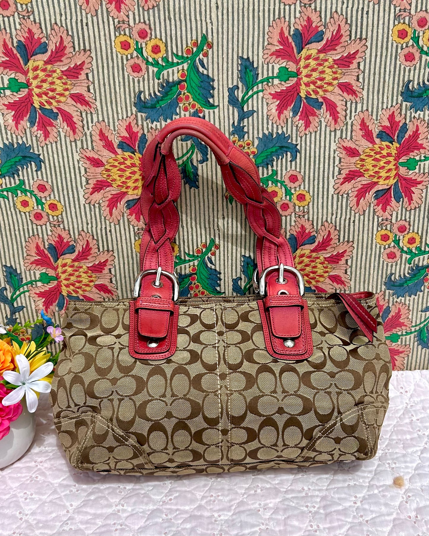 Coach Ashley Monogram Caryall Tote Bag & Wallet