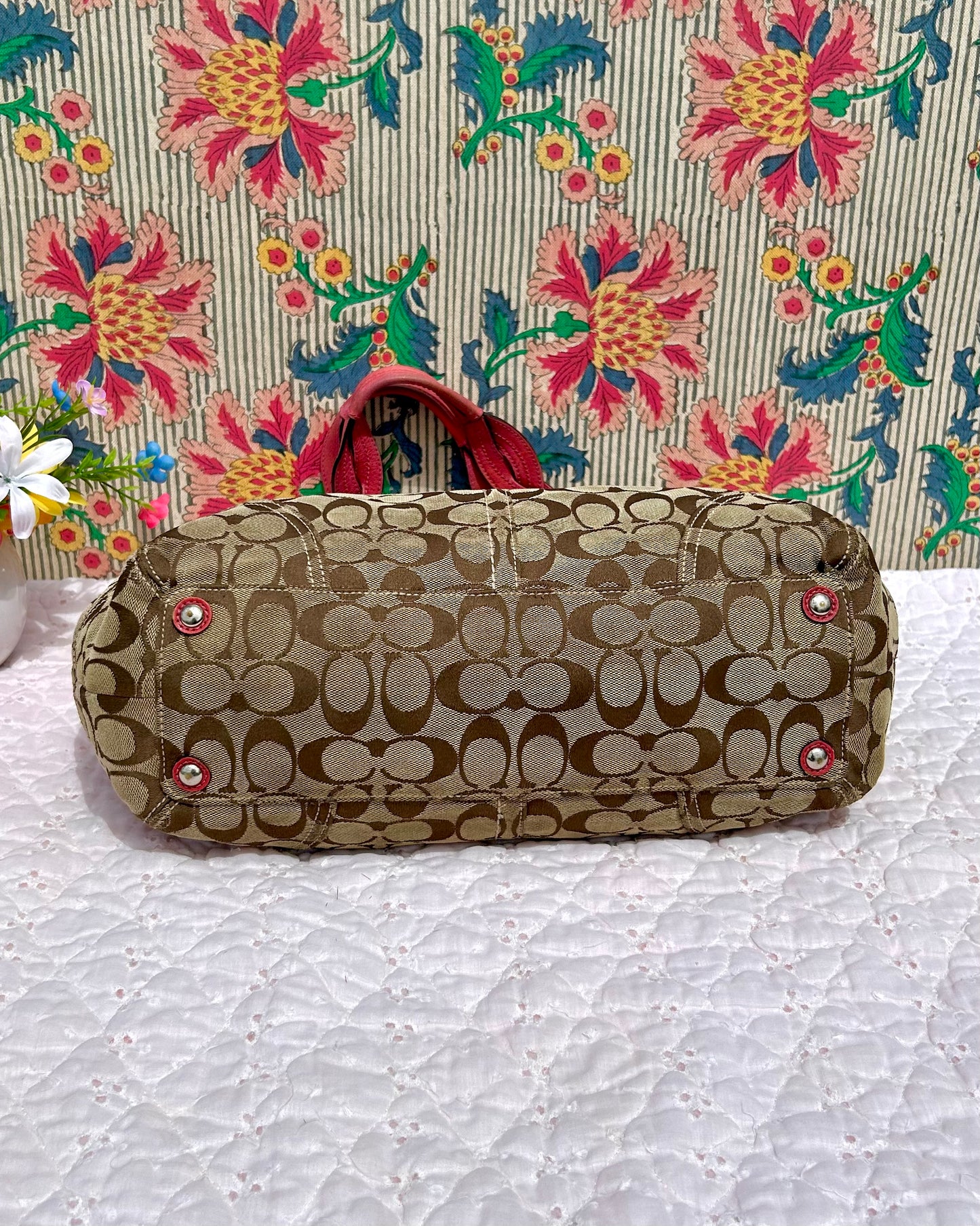 Coach Ashley Monogram Caryall Tote Bag & Wallet