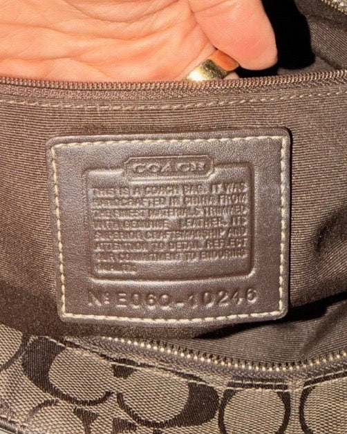 Vintage Coach Hampton Monogram Large Shoulder Bag