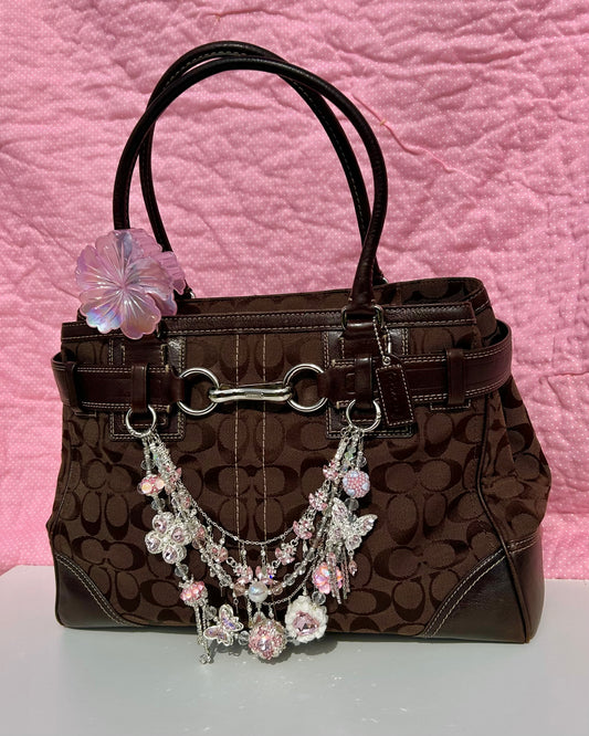 Vintage Coach Hampton Monogram Large Shoulder Bag