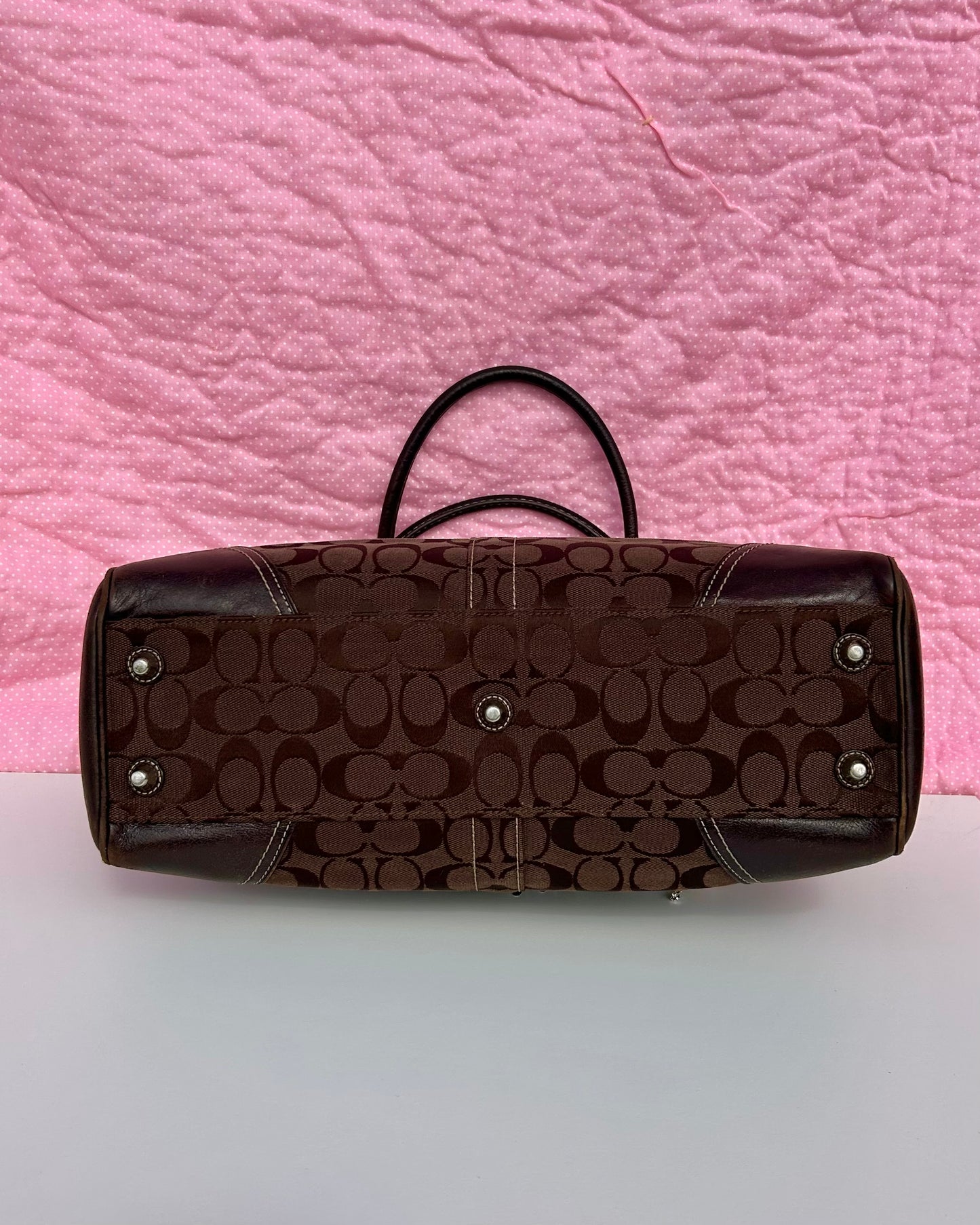 Vintage Coach Hampton Monogram Large Shoulder Bag
