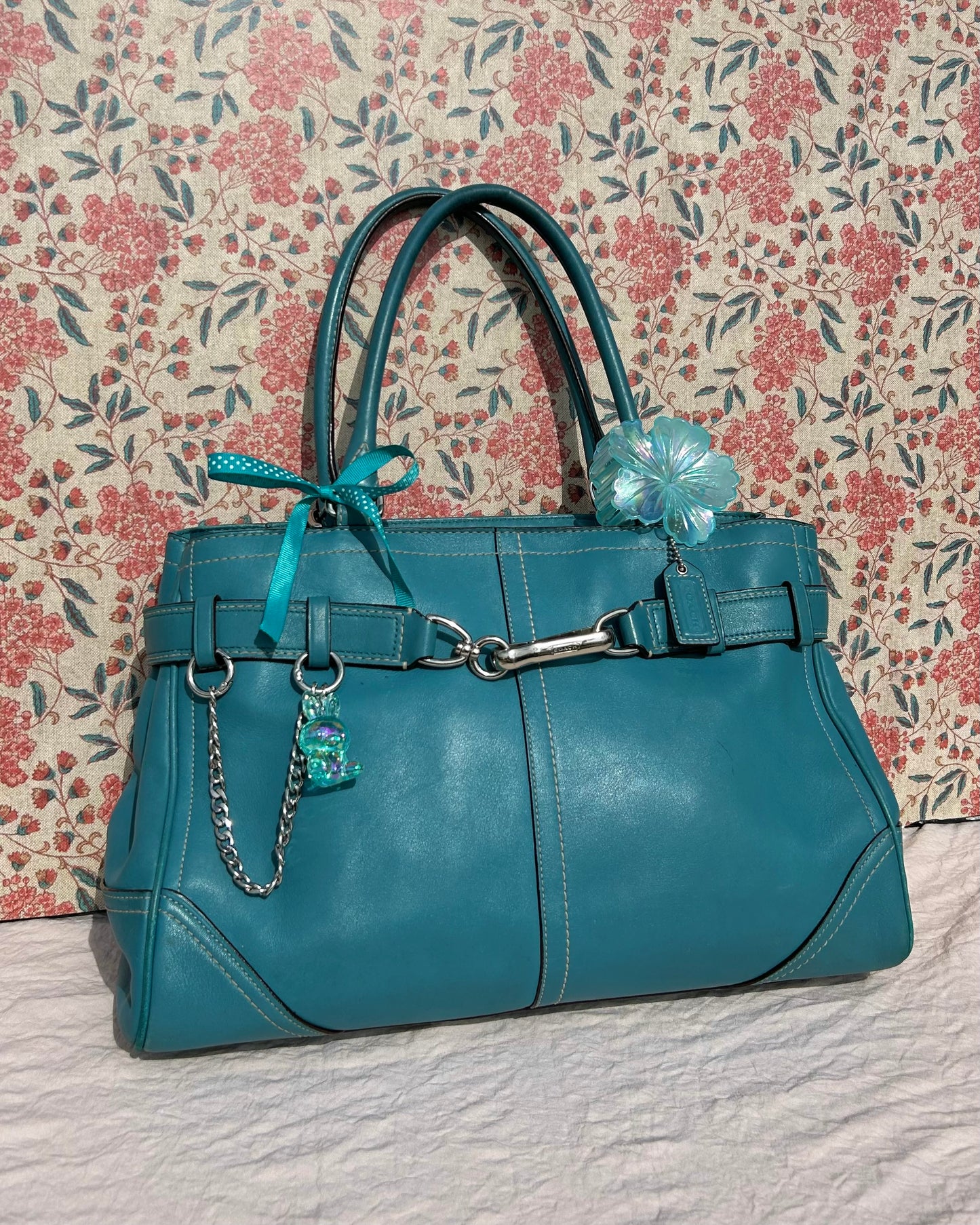 Vintage Coach Hampton Large Leather Shoulder Bag
