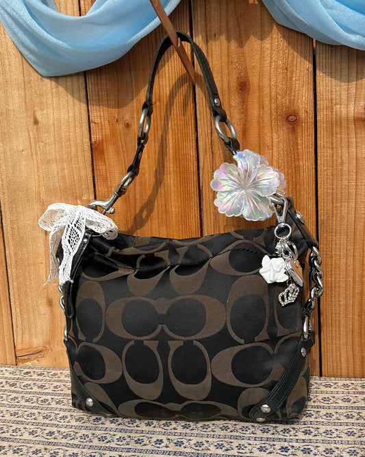 Coach Carly Monogram Small Hobo Shoulder Bag