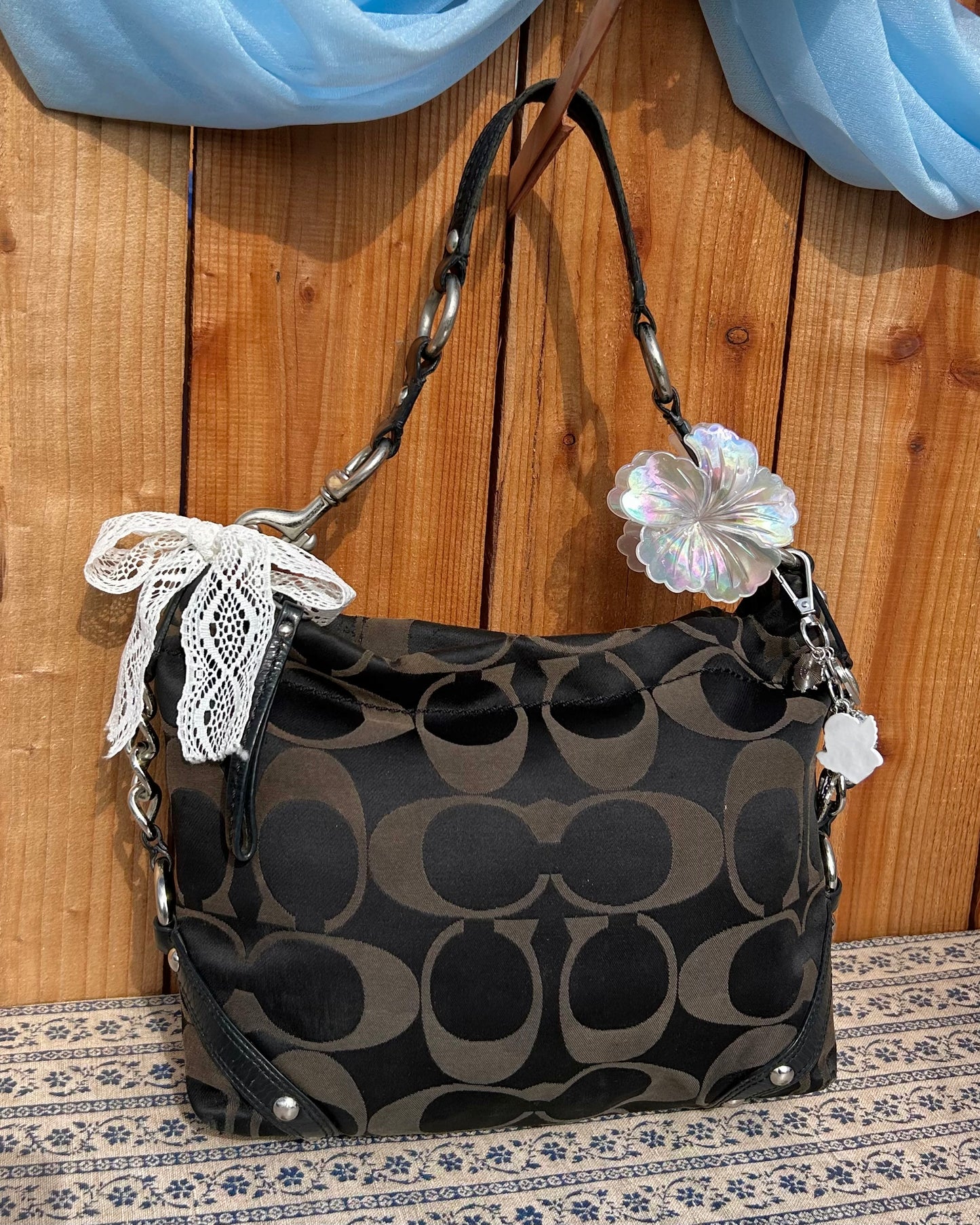 Coach Carly Monogram Small Hobo Shoulder Bag