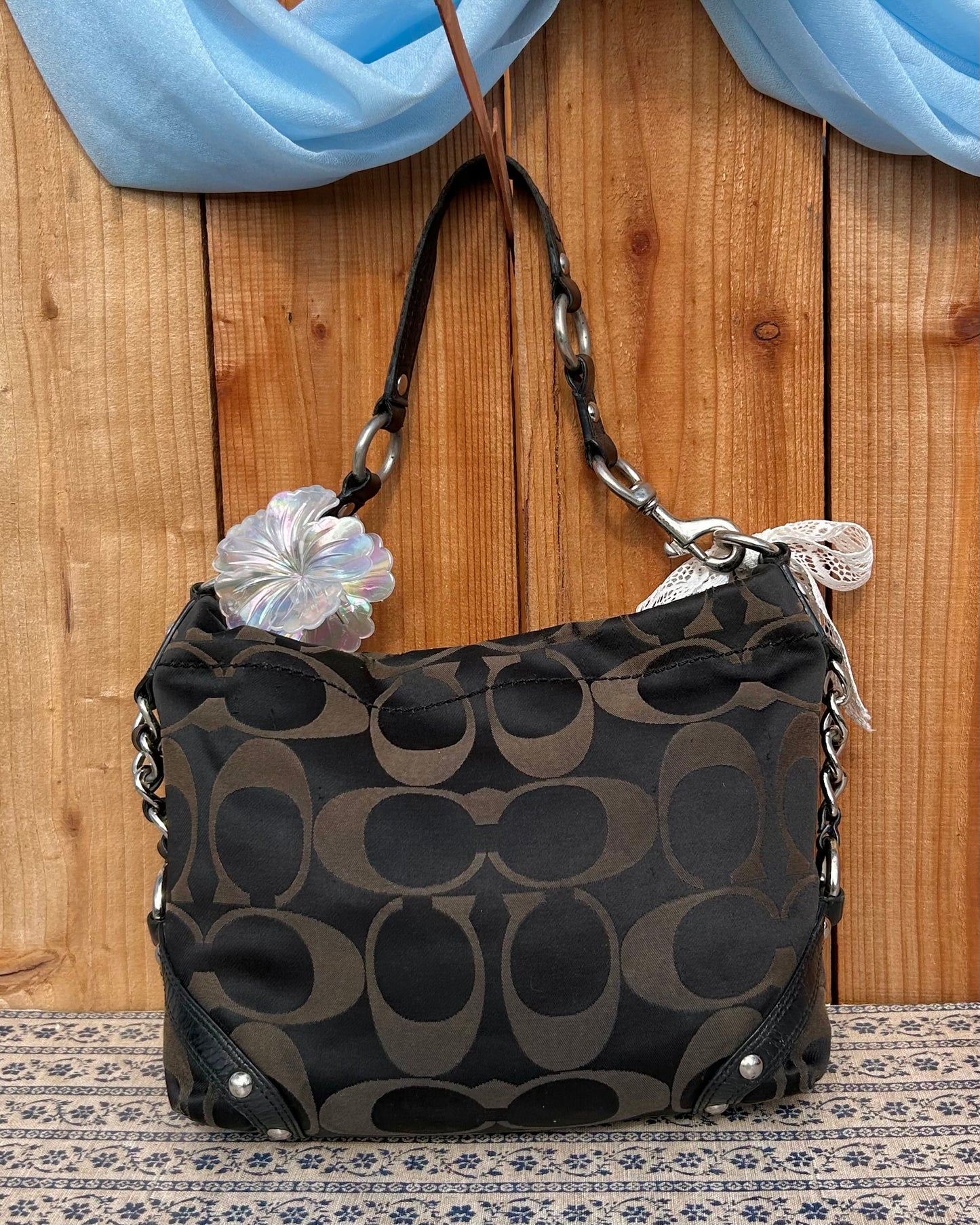 Coach Carly Monogram Small Hobo Shoulder Bag