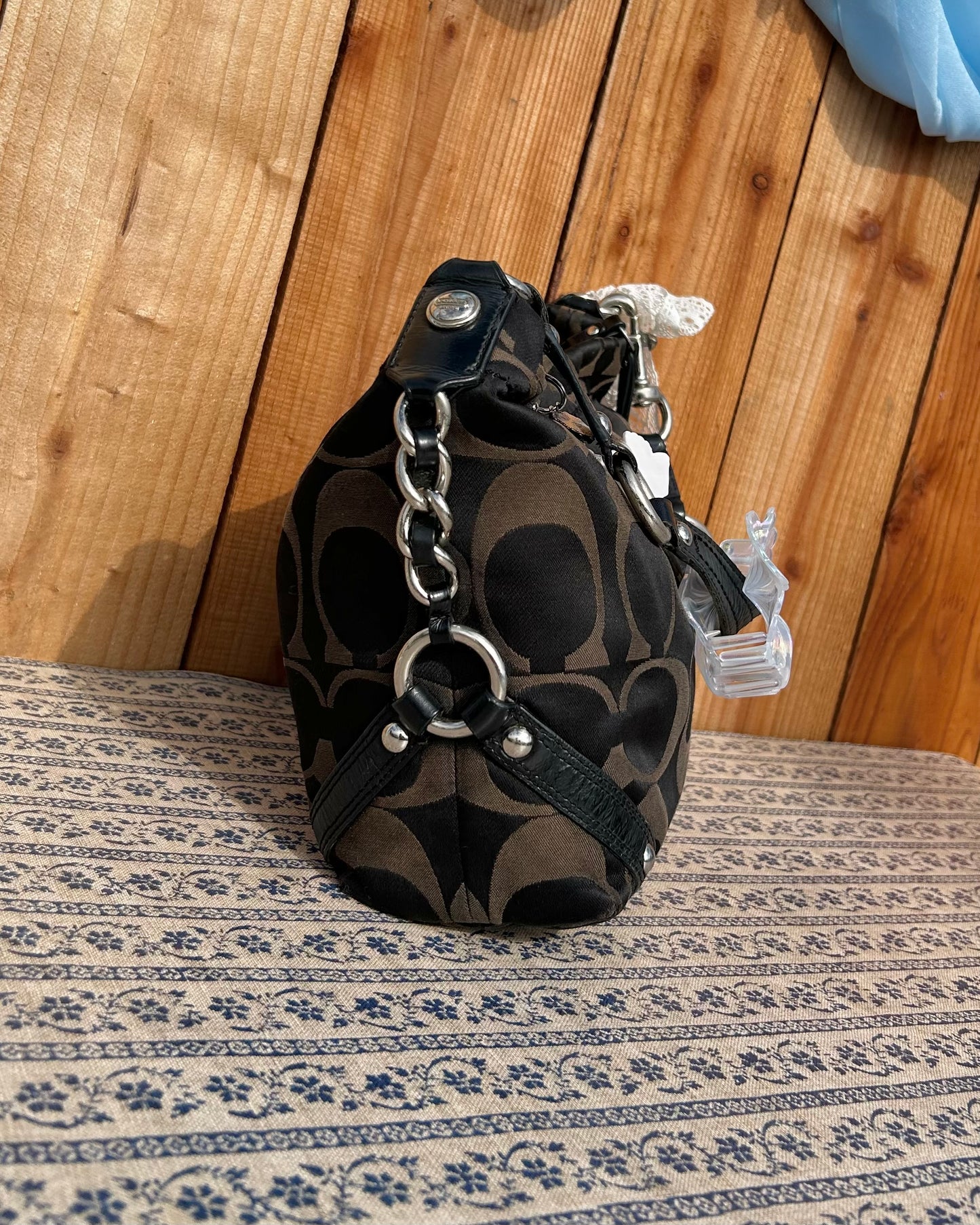 Coach Carly Monogram Small Hobo Shoulder Bag