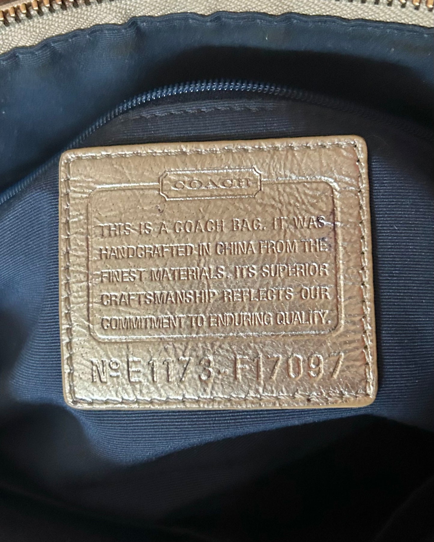 Coach Signature Script Lurex Tote Bag