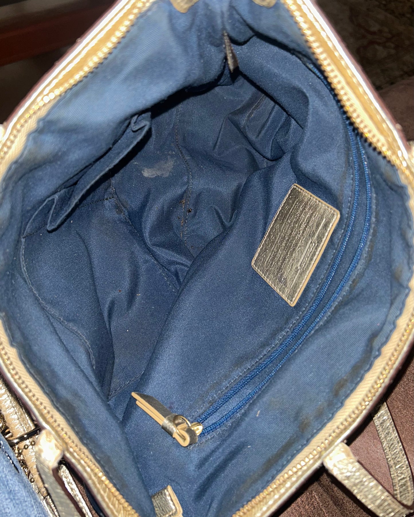 Coach Signature Script Lurex Tote Bag