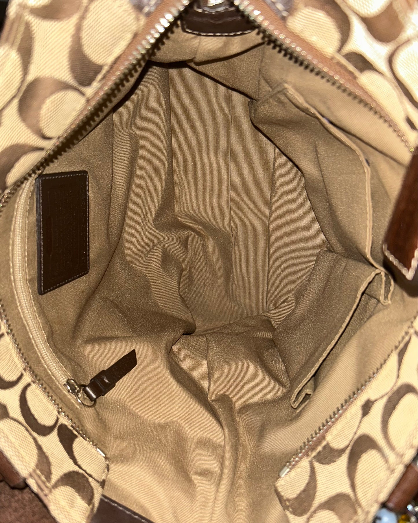 Coach Hampton Monogram Turnlock Tote Bag