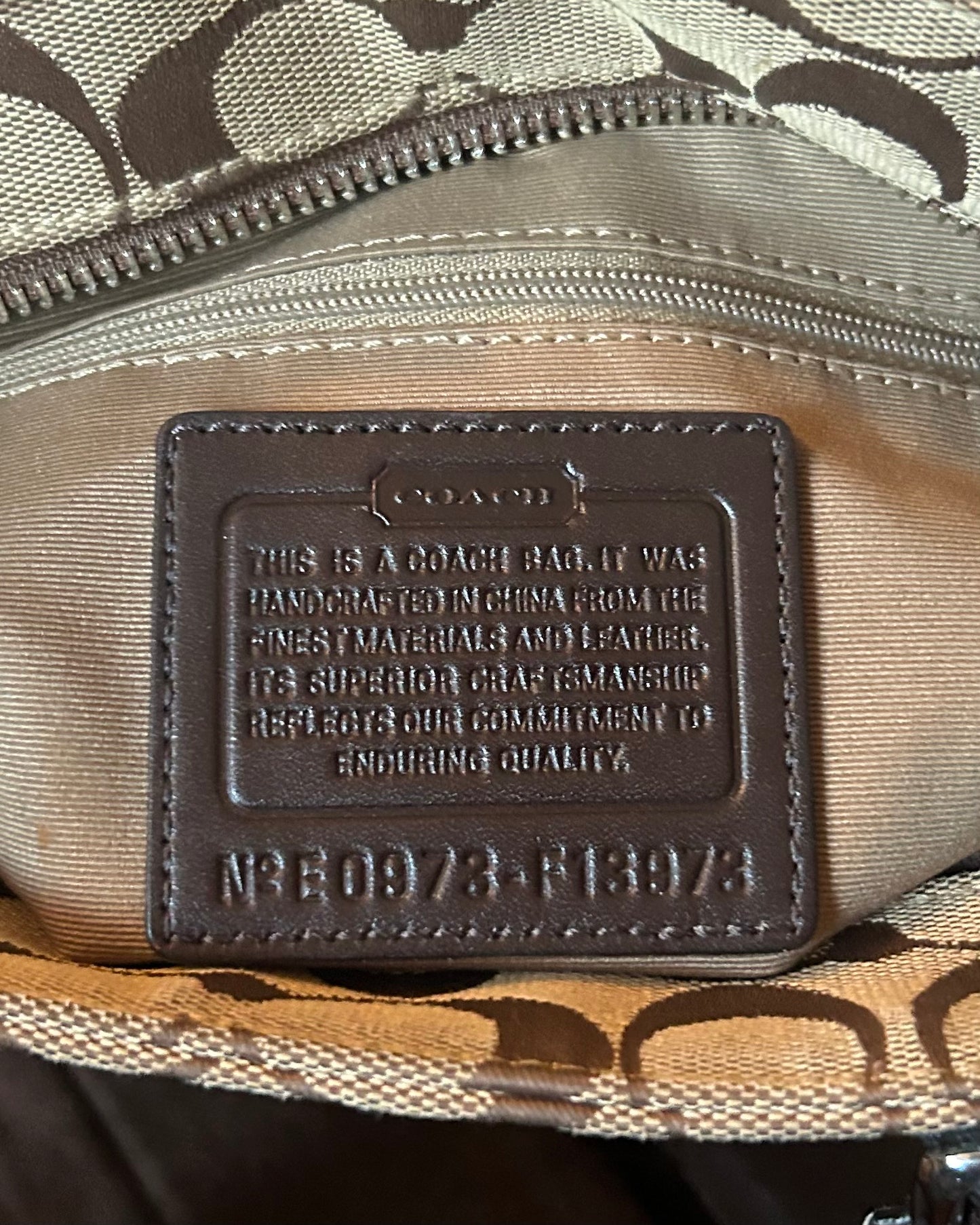 Coach Hampton Monogram Turnlock Tote Bag