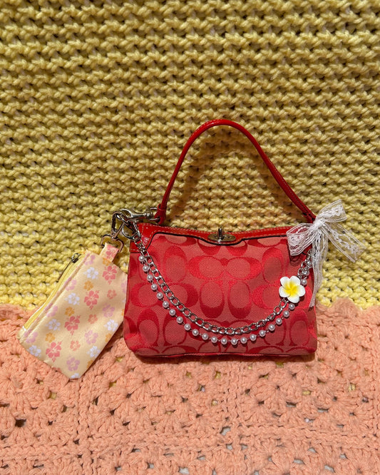 Vintage Coach Monogram Turnlock Pochette Mini Bag