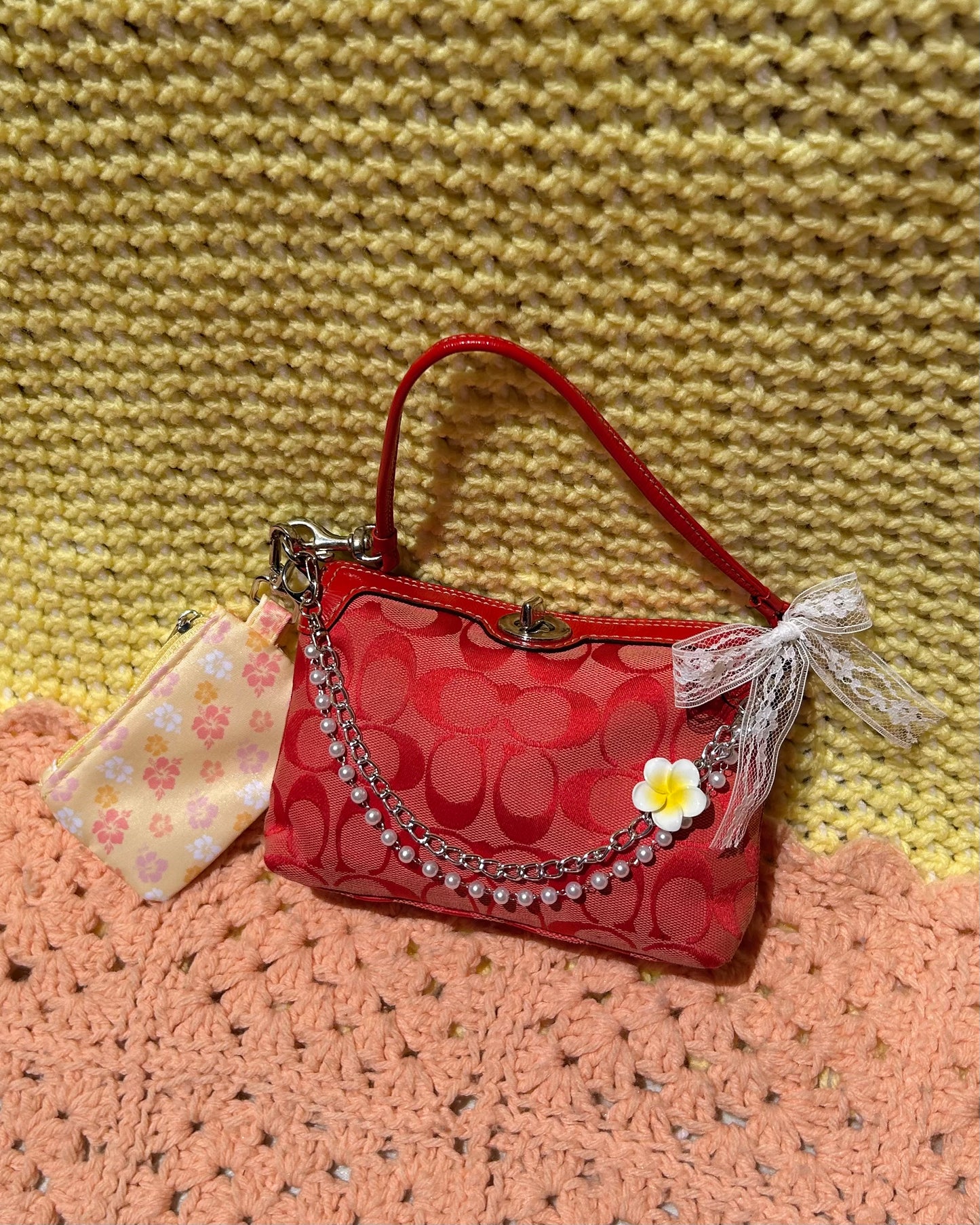 Vintage Coach Monogram Turnlock Pochette Mini Bag