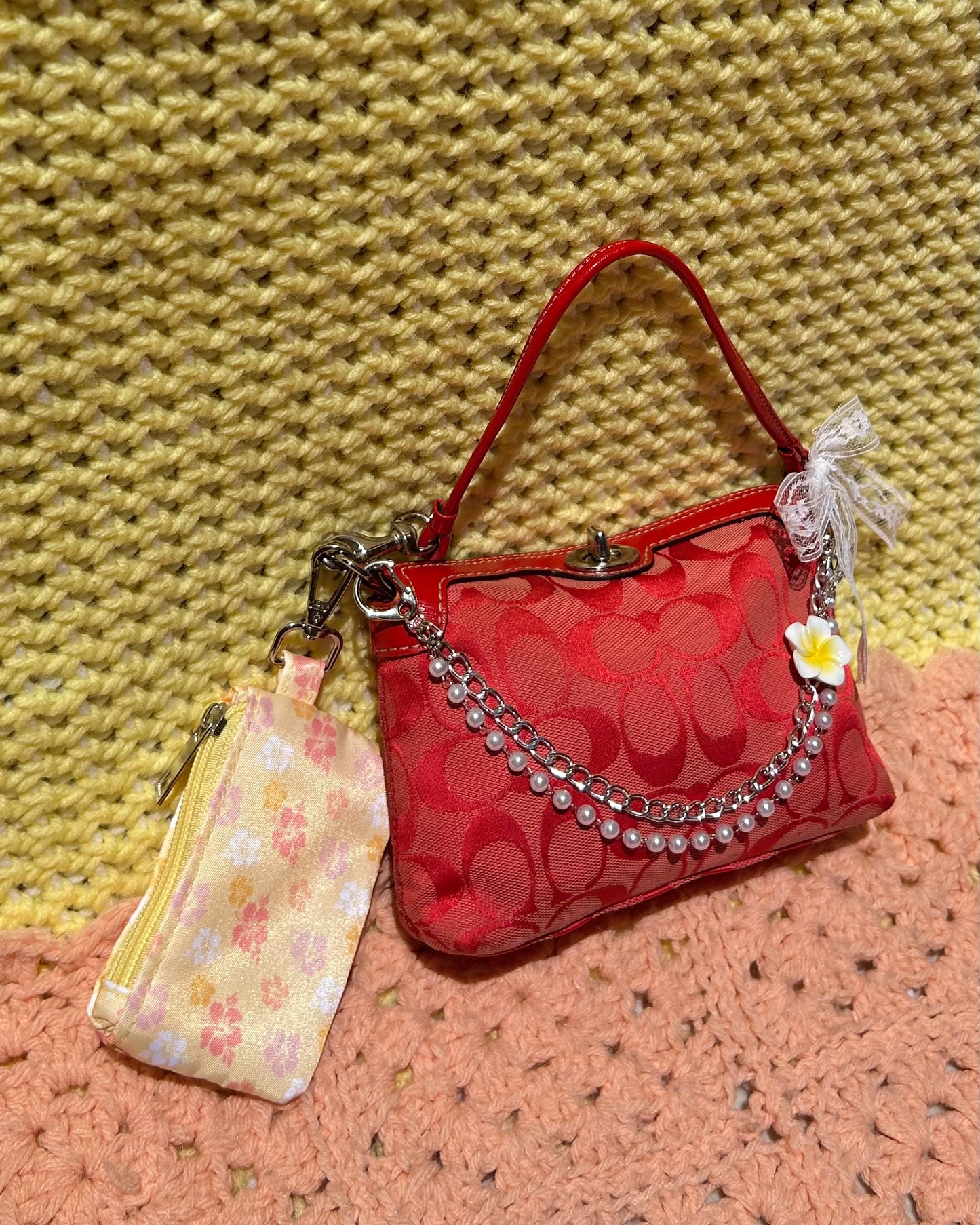 Vintage Coach Monogram Turnlock Pochette Mini Bag