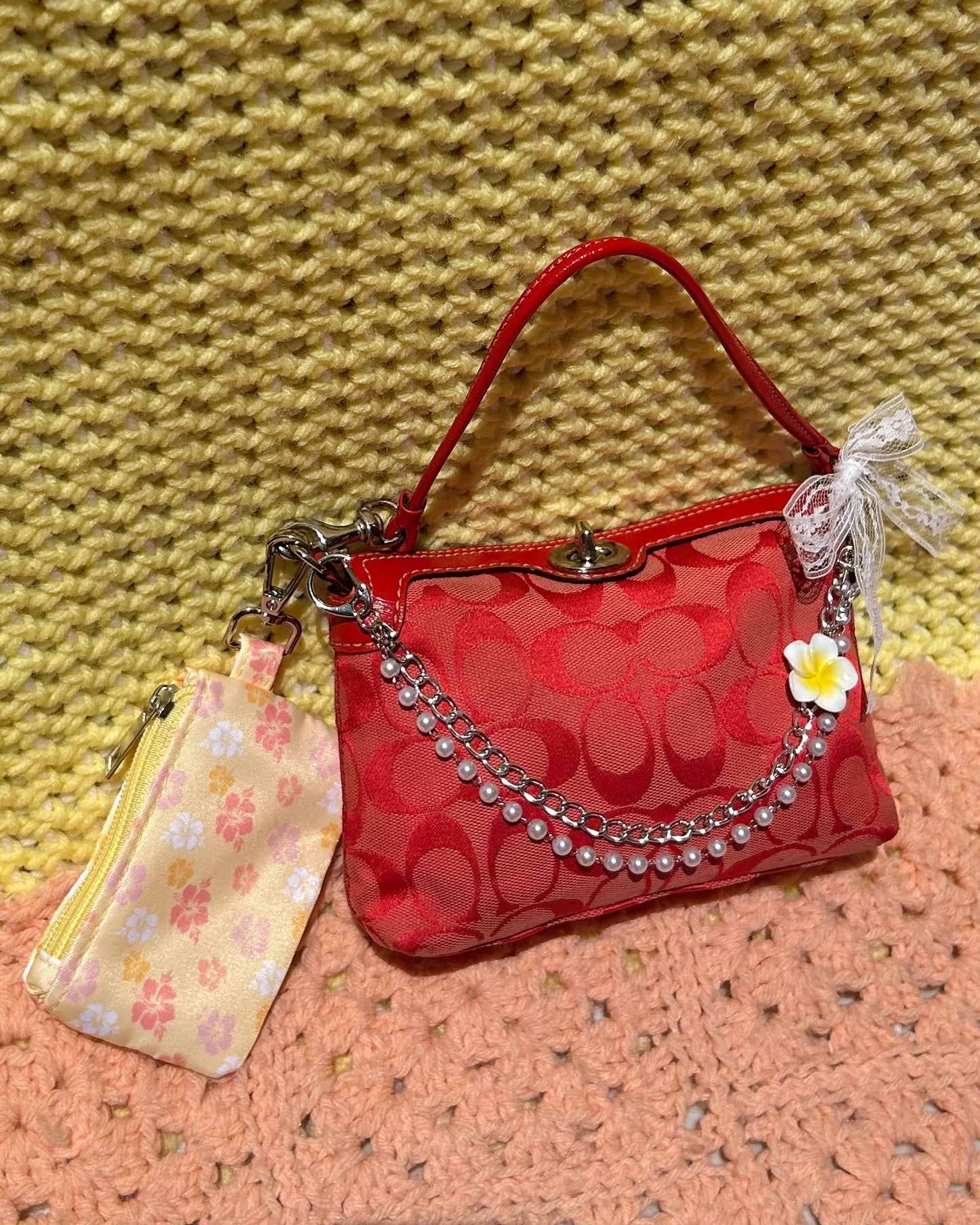 Vintage Coach Monogram Turnlock Pochette Mini Bag