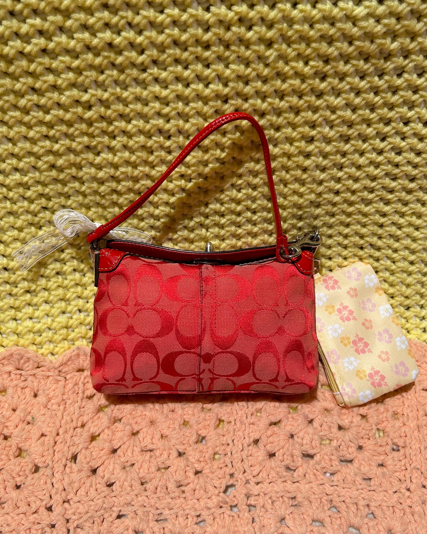 Vintage Coach Monogram Turnlock Pochette Mini Bag
