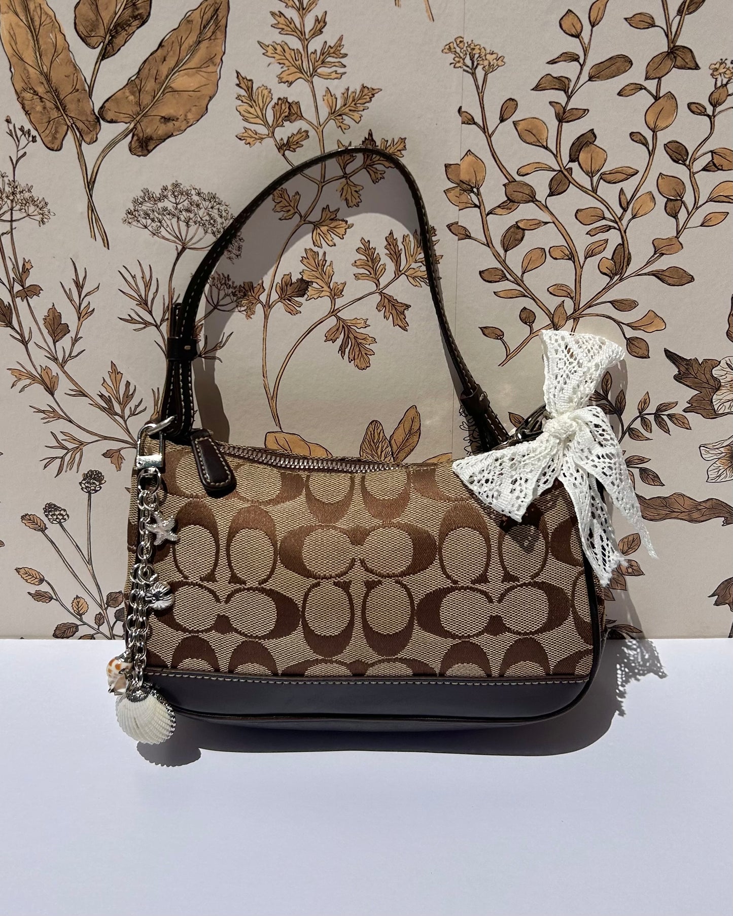 Vintage Coach Demi Hampton Monogram Shoulder Bag