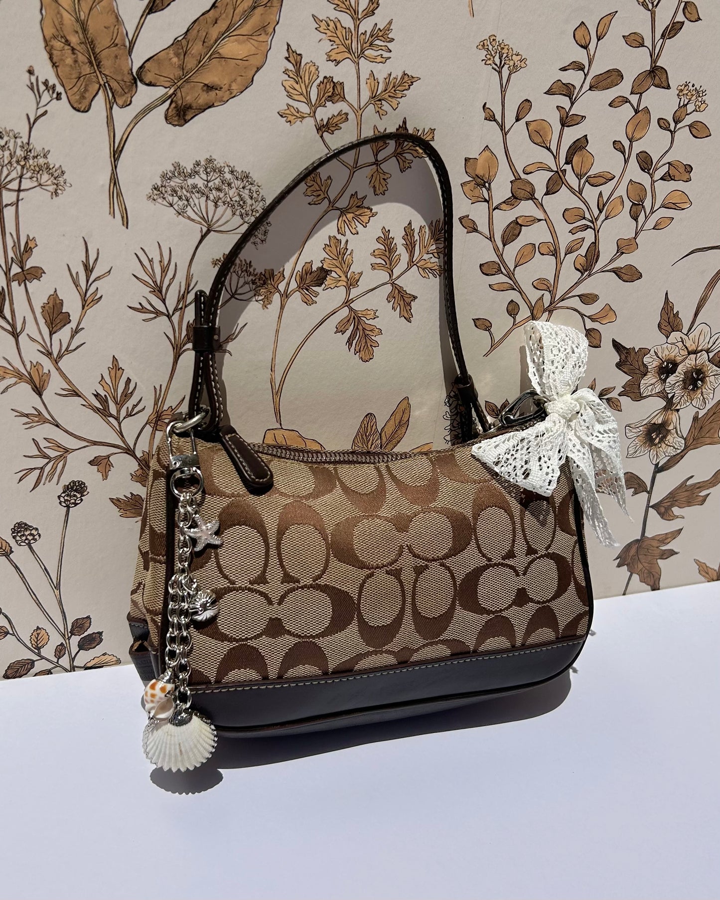 Vintage Coach Demi Hampton Monogram Shoulder Bag