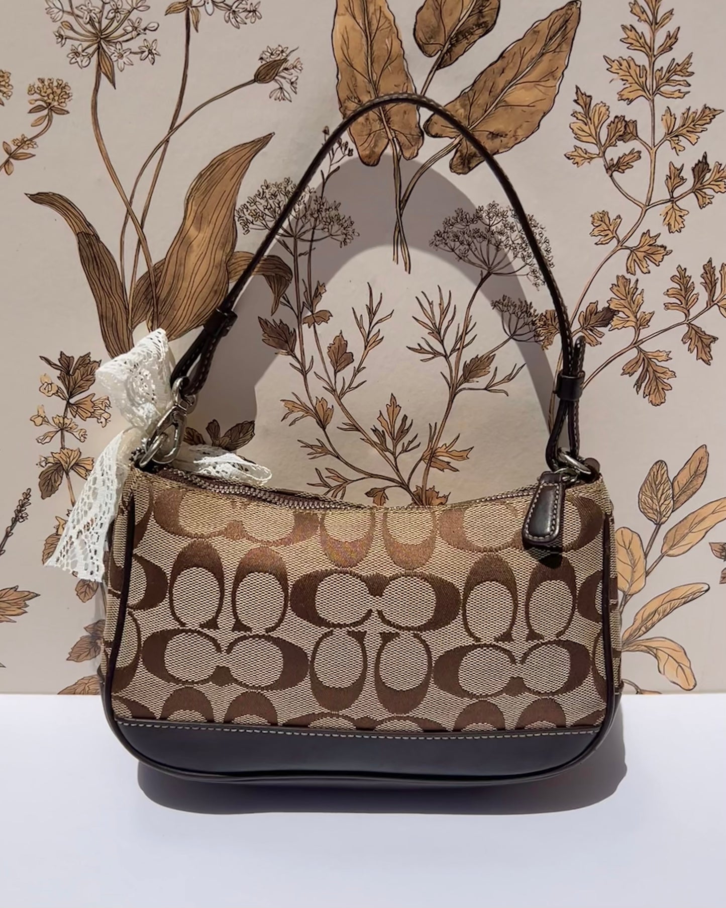 Vintage Coach Demi Hampton Monogram Shoulder Bag