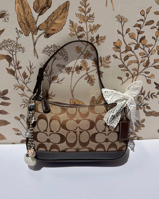 Vintage Coach Demi Hampton Monogram Shoulder Bag