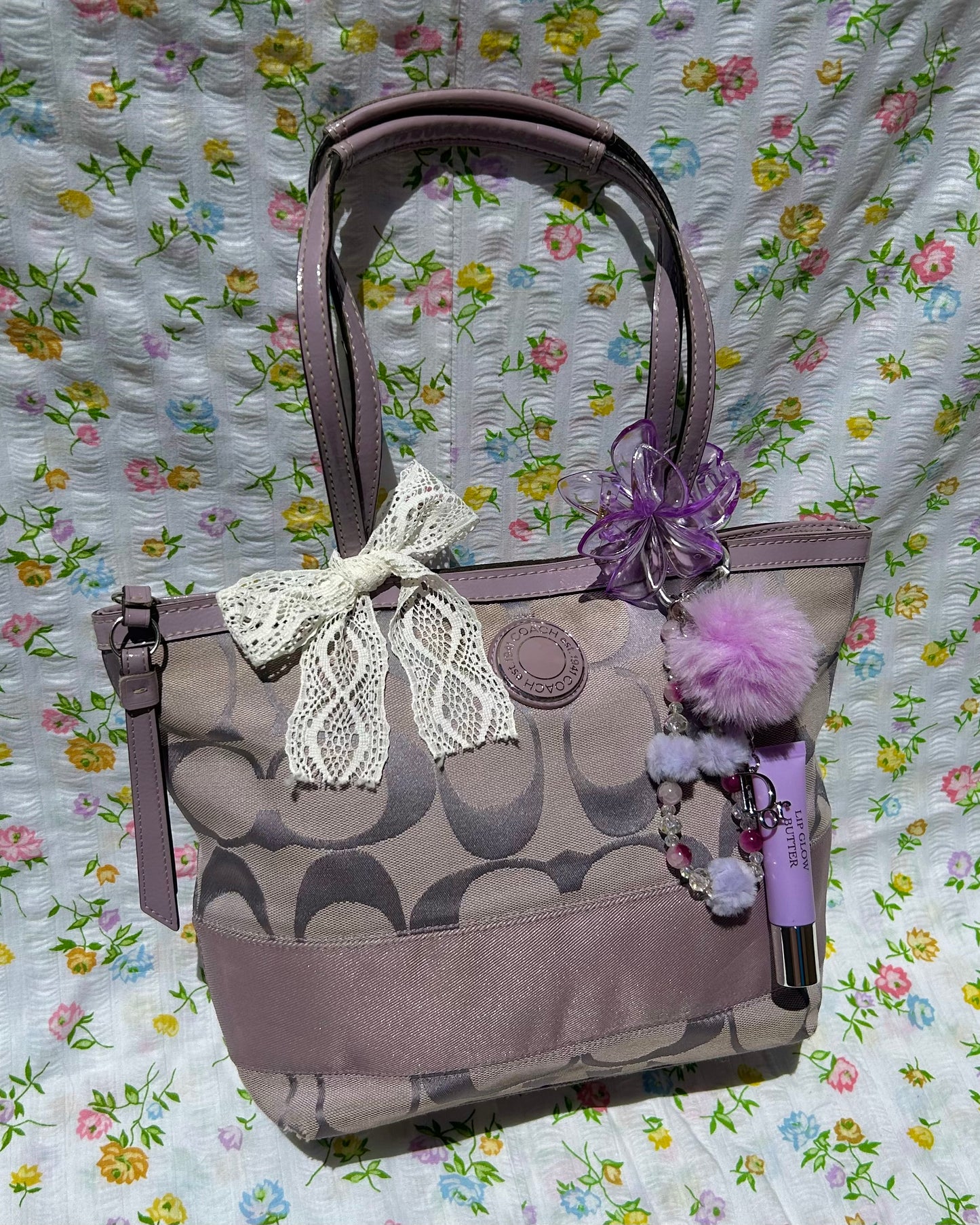 Coach Monogram Stripe Tote Bag