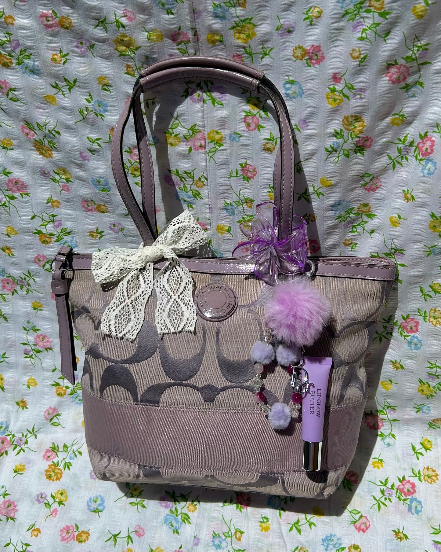 Coach Monogram Stripe Tote Bag