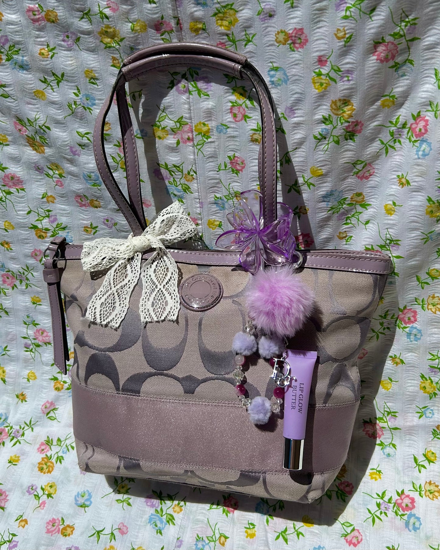 Coach Monogram Stripe Tote Bag