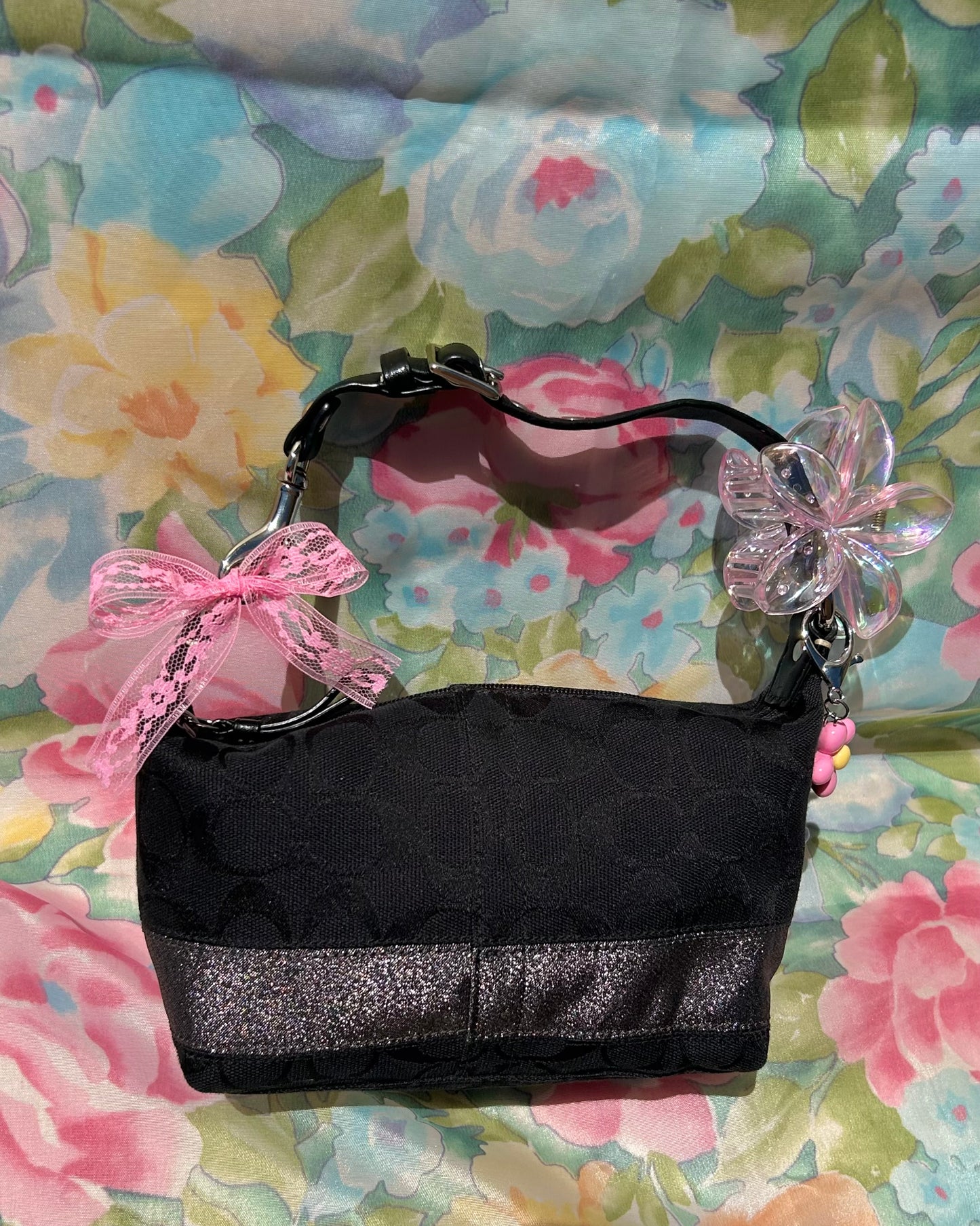 Vintage Coach Monogram Mini Hobo Stripe Small Handbag Purse