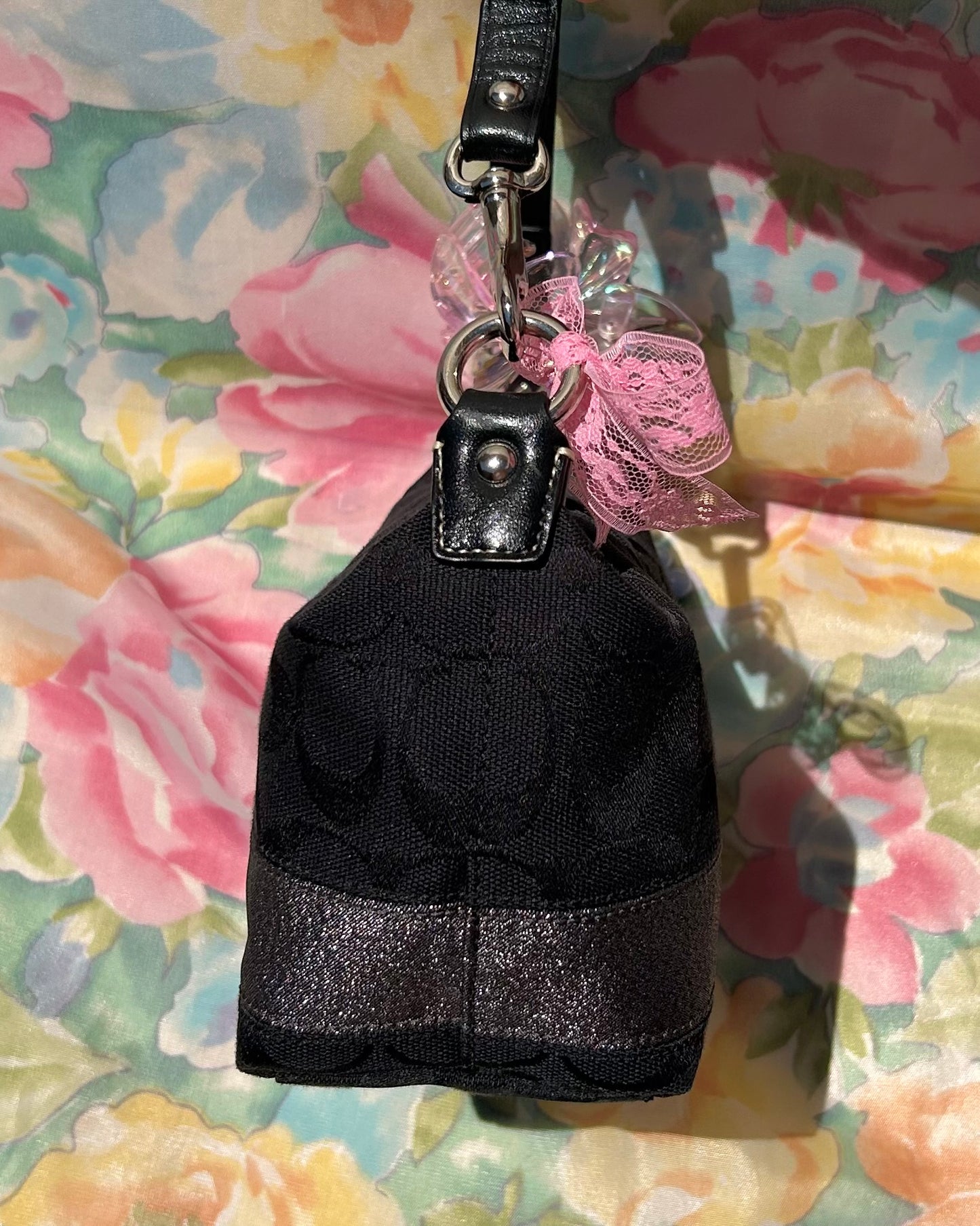 Vintage Coach Monogram Mini Hobo Stripe Small Handbag Purse