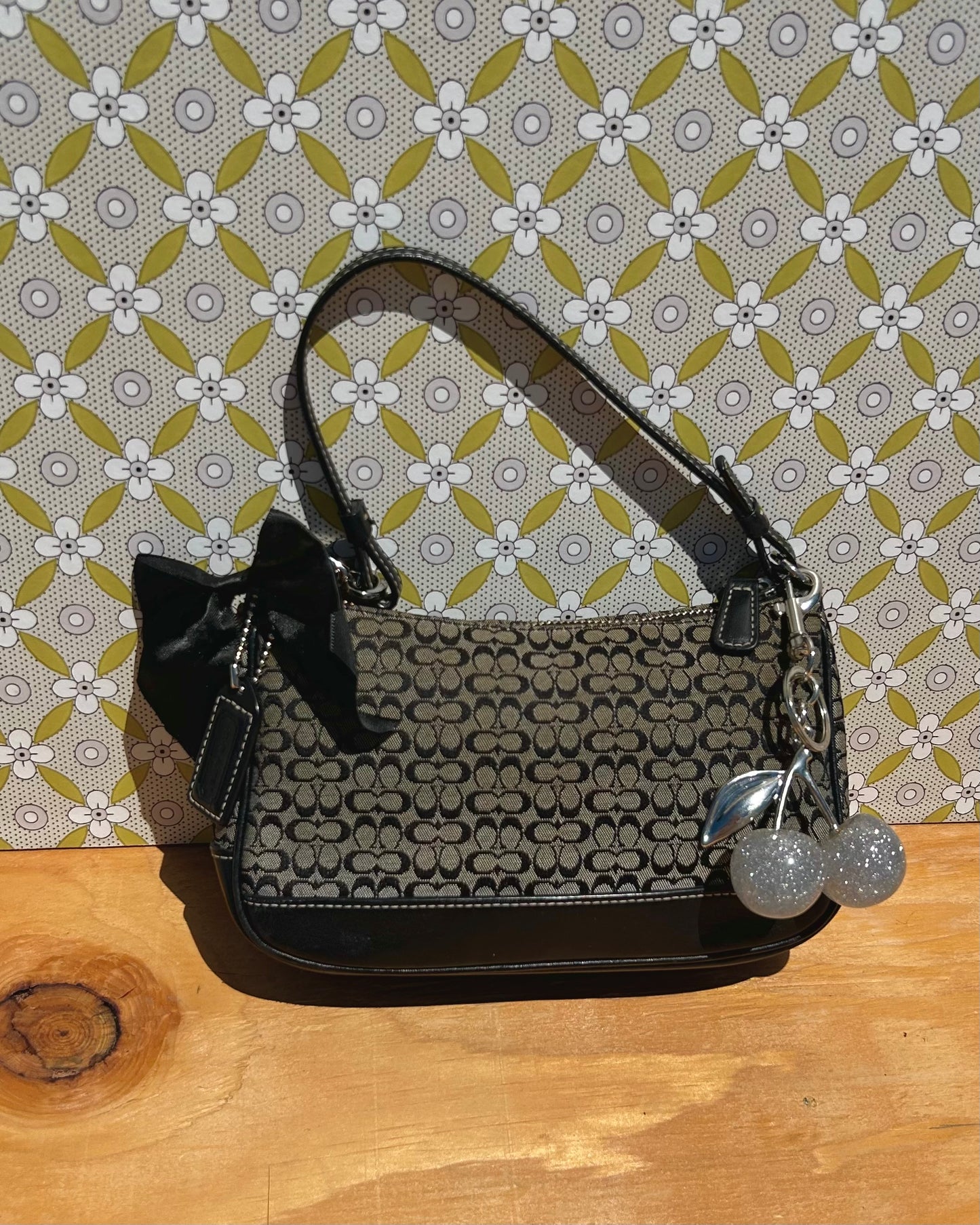 Vintage Coach Demi Hampton Monogram Shoulder Bag