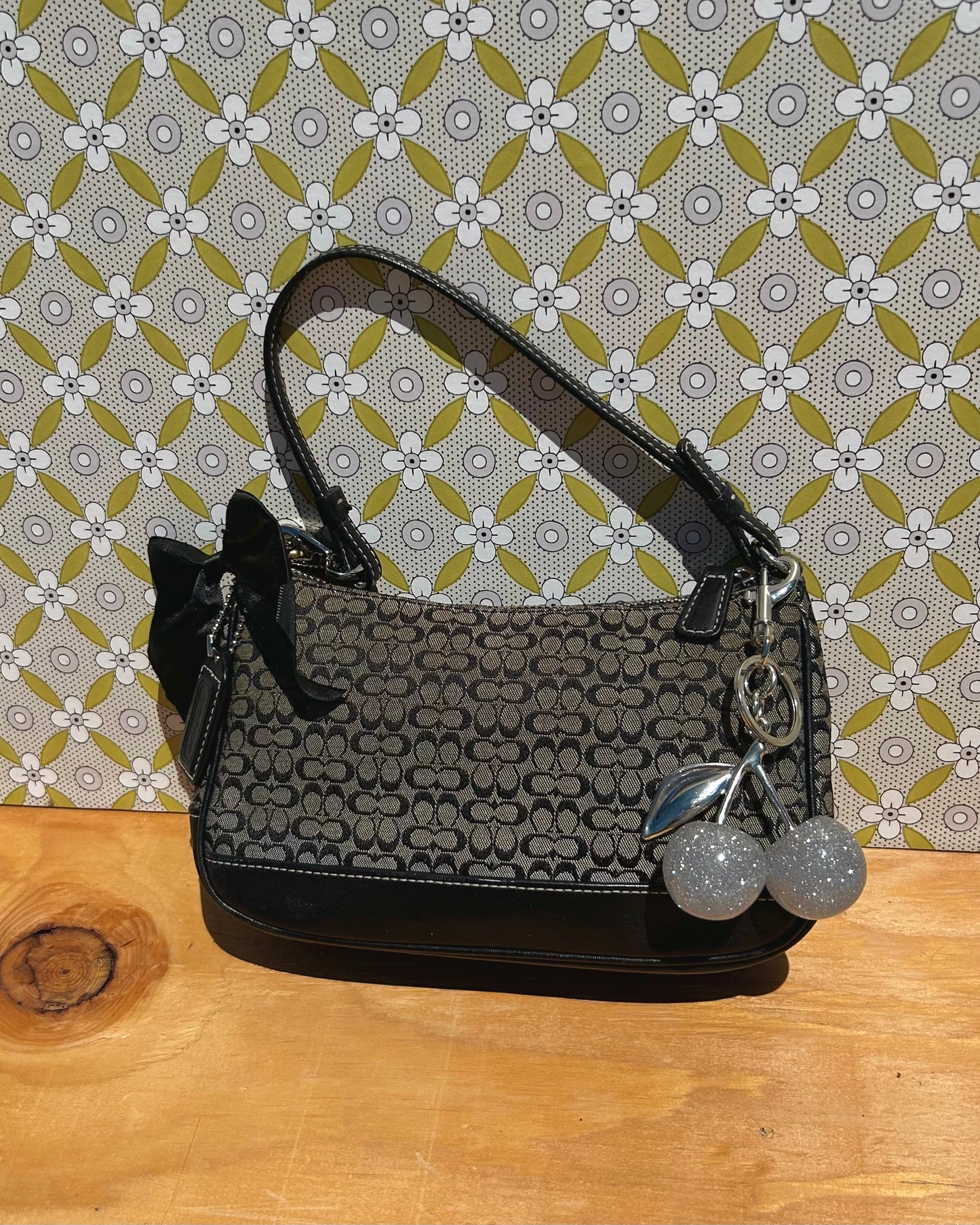 Vintage Coach Demi Hampton Monogram Shoulder Bag